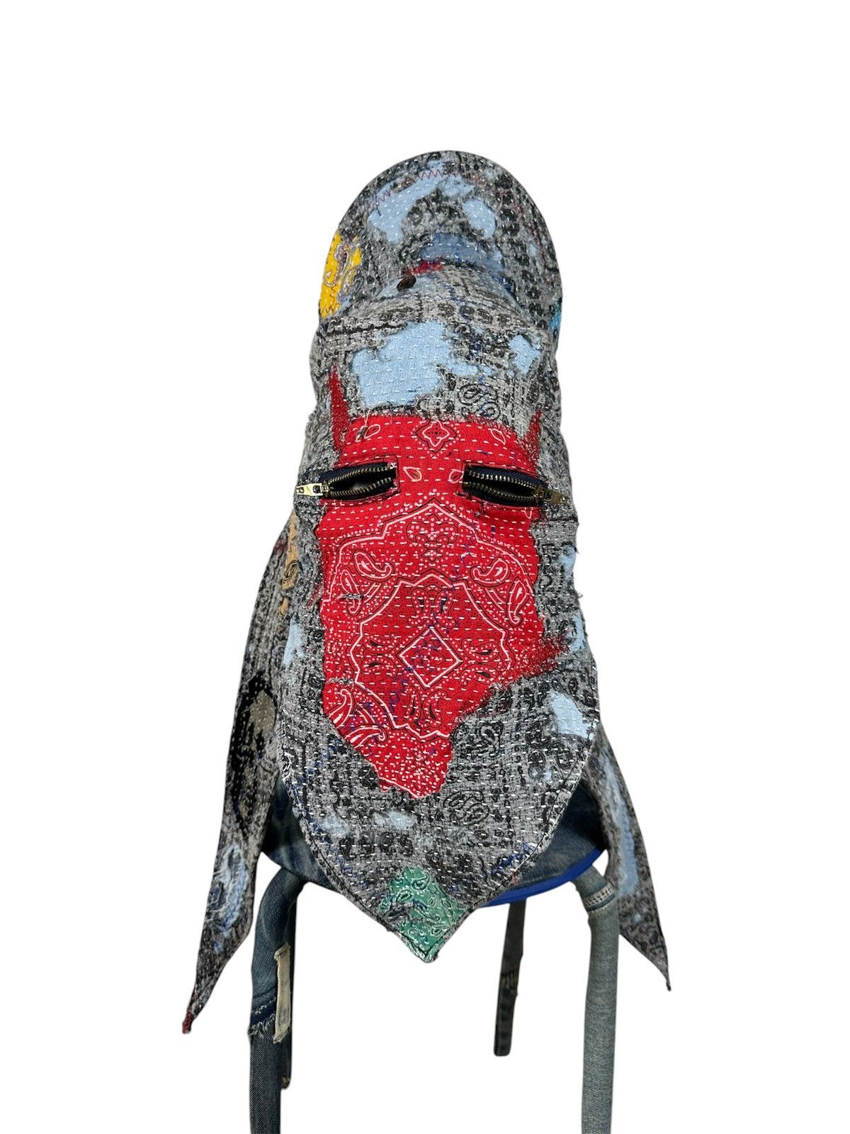 Custom Made Distressed Paisley patchwork 2 way Mask/hats