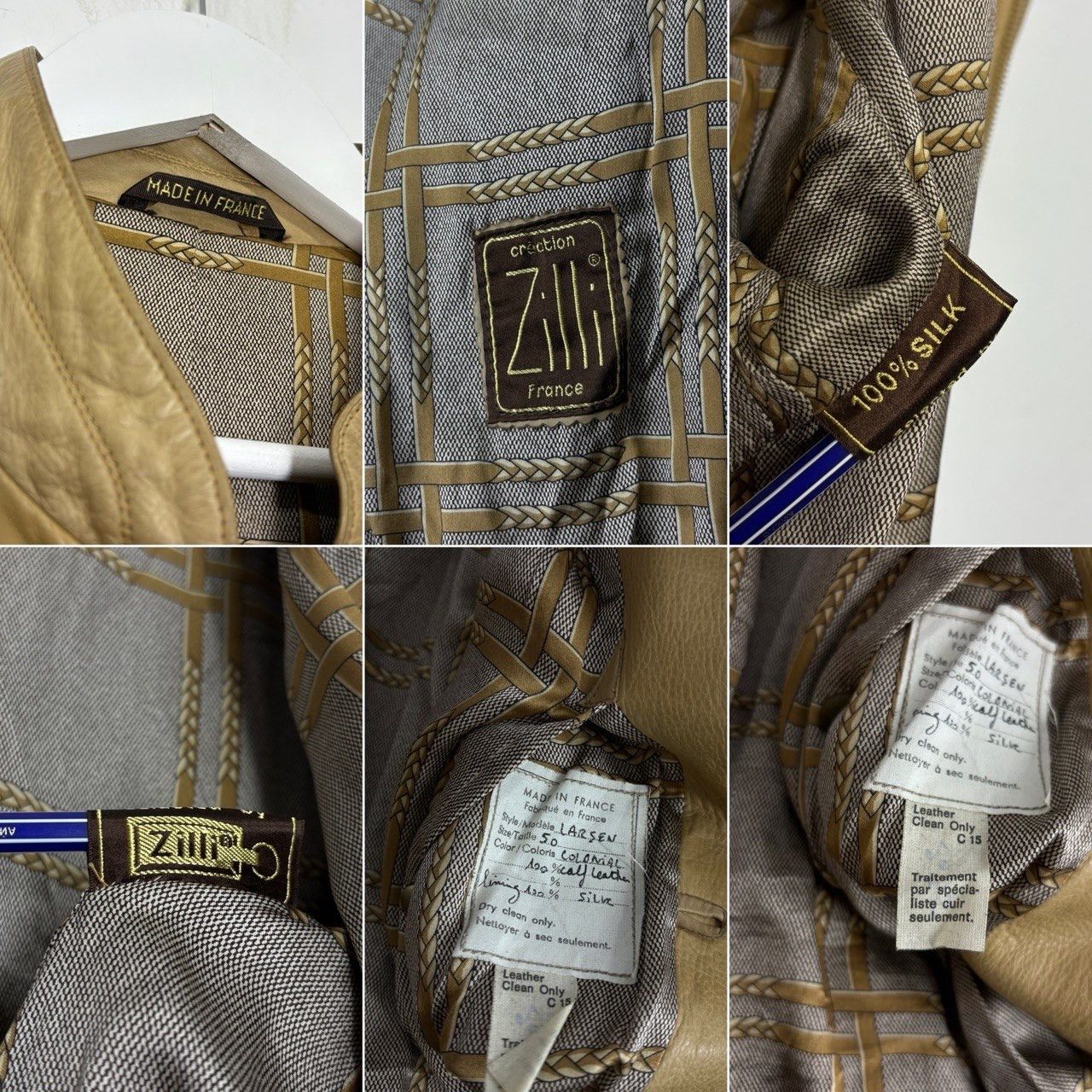 Zilli ZILLI Larsen Model Vintage Calf Leather Jacket Colonial Size US M / EU 48-50 / 2 - 23 Thumbnail