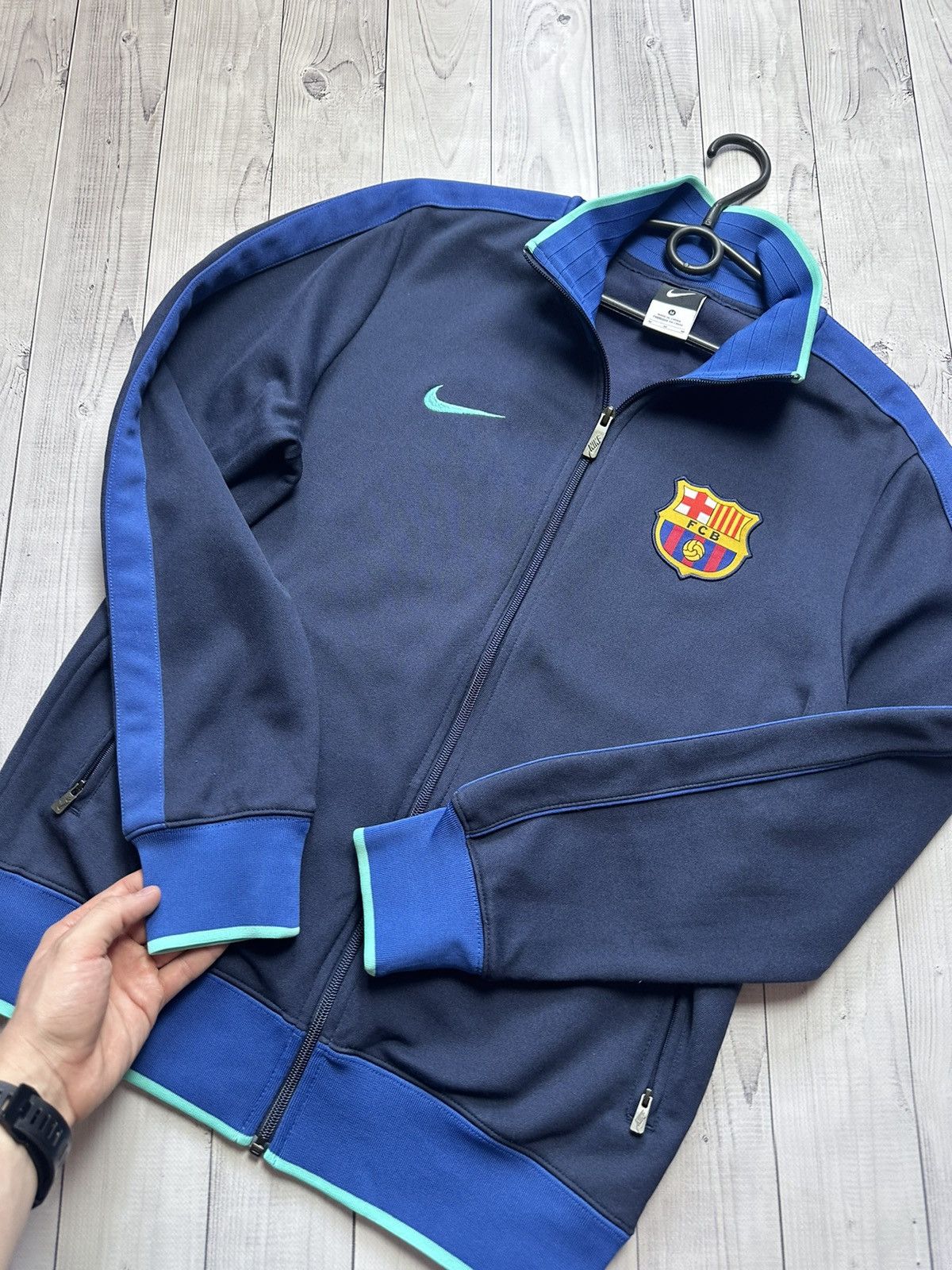 Nike × Vintage Vintage Nike Barcelona soccer track jacket size M Size US M / EU 48-50 / 2 - 4 Thumbnail