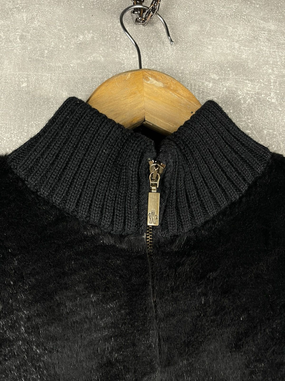 Moncler Moncler Rare 00s Wool Knit Jacket Pony Hair Panel Black Tag Size M / US 6-8 / IT 42-44 - 8 Thumbnail