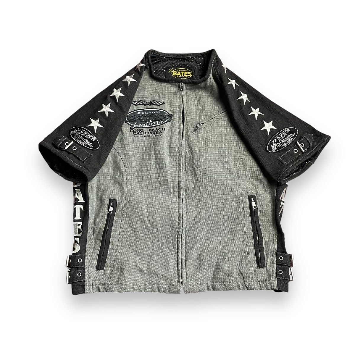 Bates Hats CUSTOM BATES LEATHERS BONDAGE PATCHES MOTORCYCLE JACKET Size US L / EU 52-54 / 3 - 2 Thumbnail