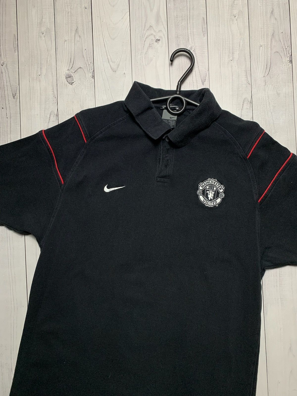 Nike × Vintage Vintage Nike Manchester United polo black logo Size US M / EU 48-50 / 2 - 2 Thumbnail