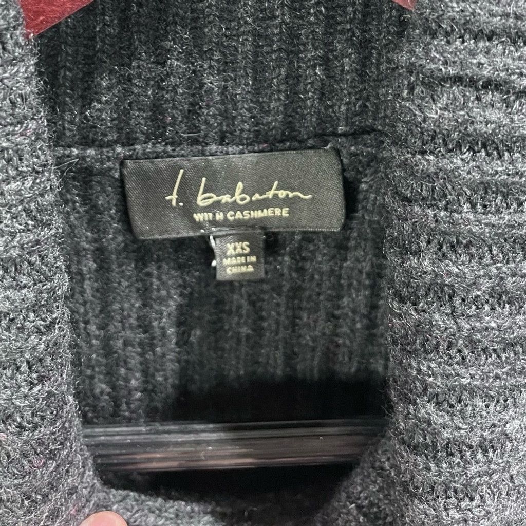 Aritzia Babaton Grey Ribbed Cashmere Merino Turtleneck Sweater XXS Size XXS / US 00 / IT 34 - 4 Thumbnail