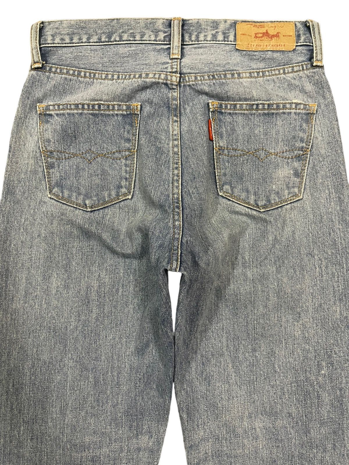 In The Attic Vintage Japanese Brand Blue Wash Distressed Flare Jeans Size US 28 / EU 44 - 4 Thumbnail