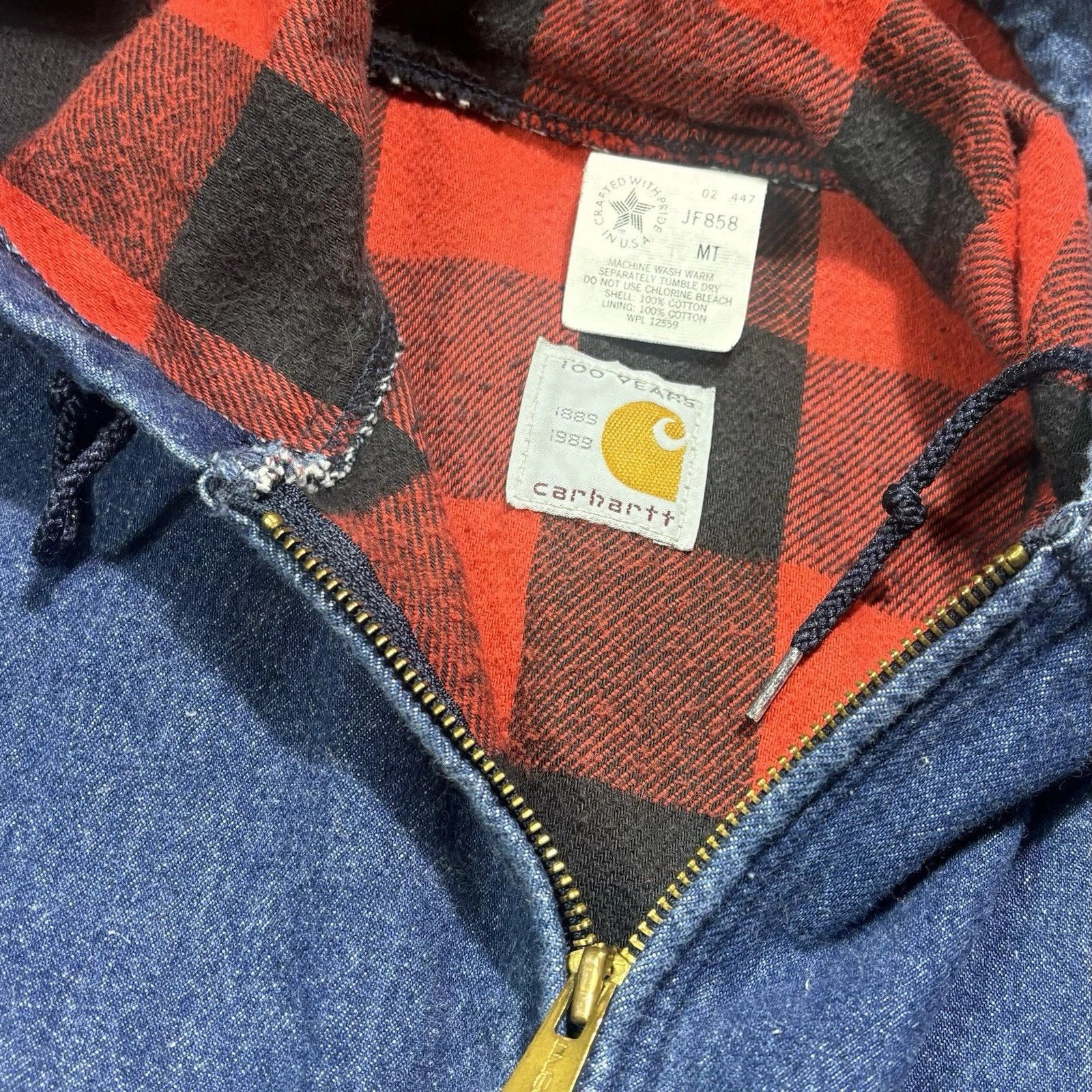 Carhartt Carhartt - 1989 100 Years Denim Jacket Flannel lined Size US L / EU 52-54 / 3 - 3 Thumbnail