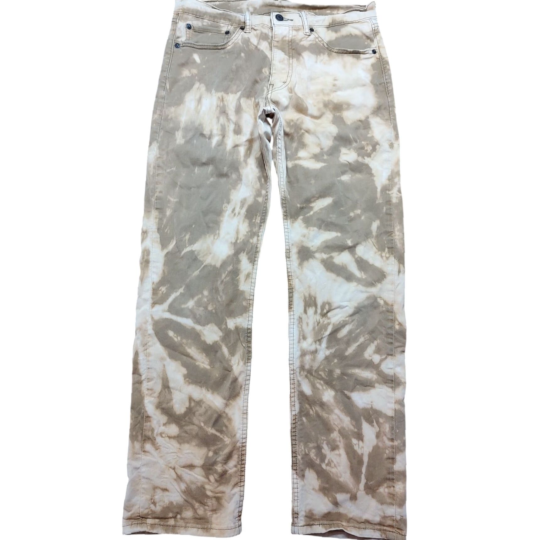 Levi's Levi's 505 Straight Tan Brown Pants Mens 32x30 Zip 5-Pocket Chino Regular Fit Tie Dye Acid Wash Canvas Cotton Blend Brown City College Mens Size US 32 / EU 48 - 2 Thumbnail