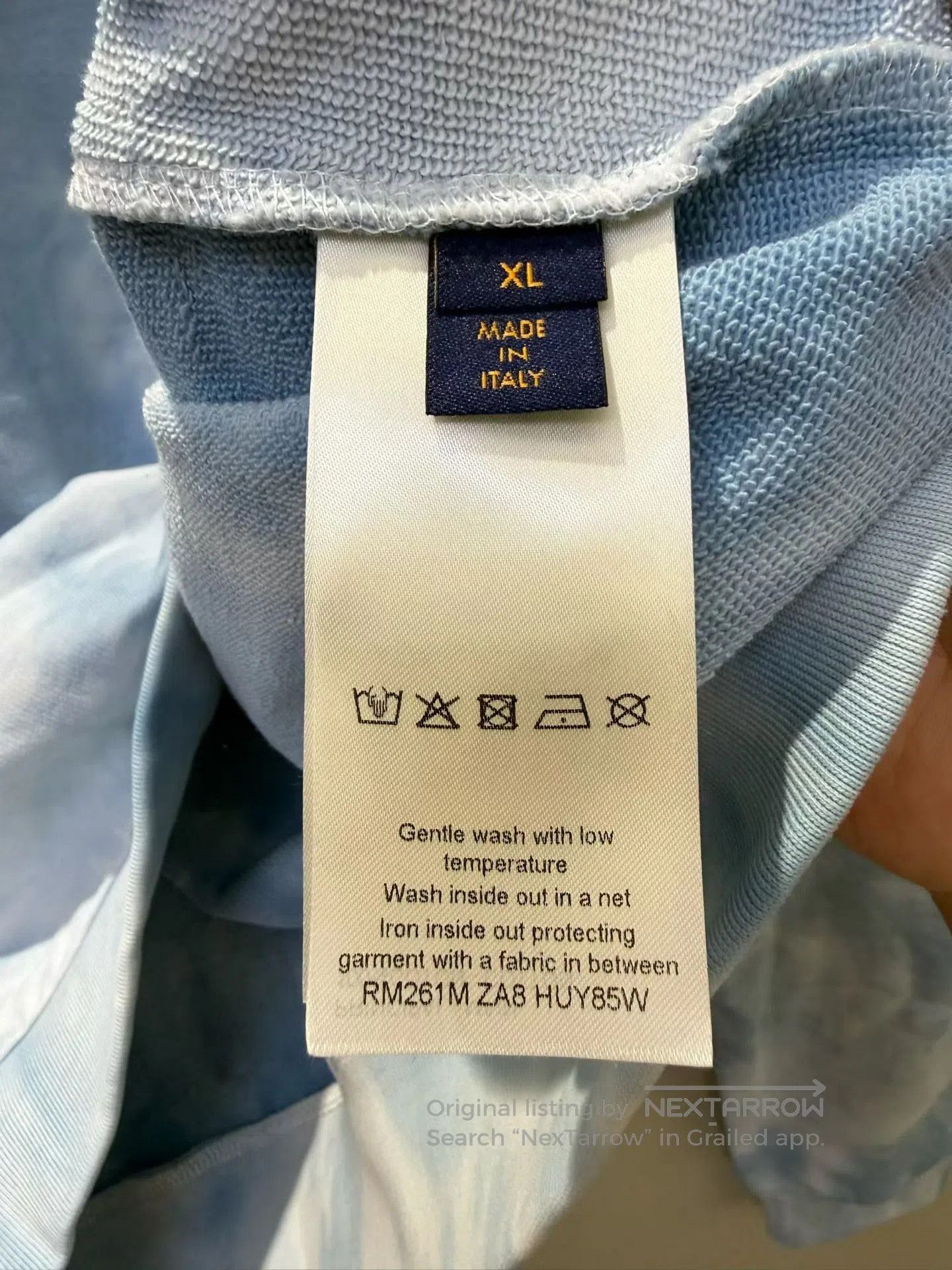 Louis Vuitton Louis Vuitton Blue Tie-Dye Letter Hoodie| Size US XL / EU 56 / 4 - 3 Thumbnail