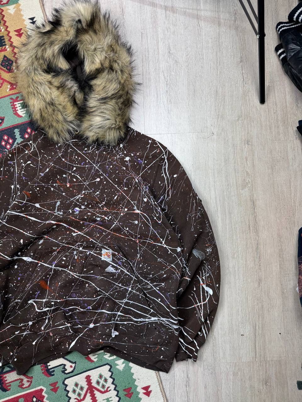 Carhartt × Japanese Brand × Vintage Vintage Carhartt Custom Gallery Dept Style Fur Y2K Hoodie Size US M / EU 48-50 / 2 - 2 Thumbnail