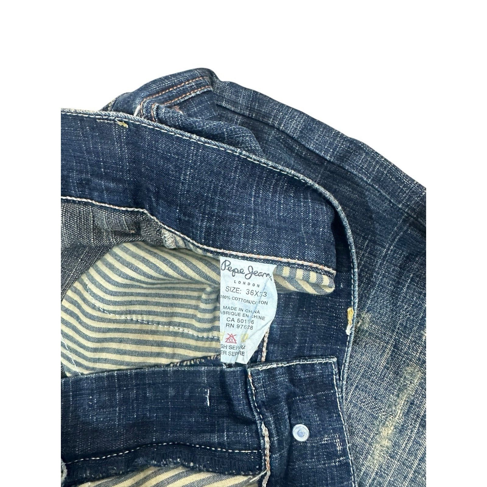 Pepe Jeans Vintage Pepe London Baggy Denim Jeans Distressed Mud Hip Hop Size US 36 / EU 52 - 5 Thumbnail