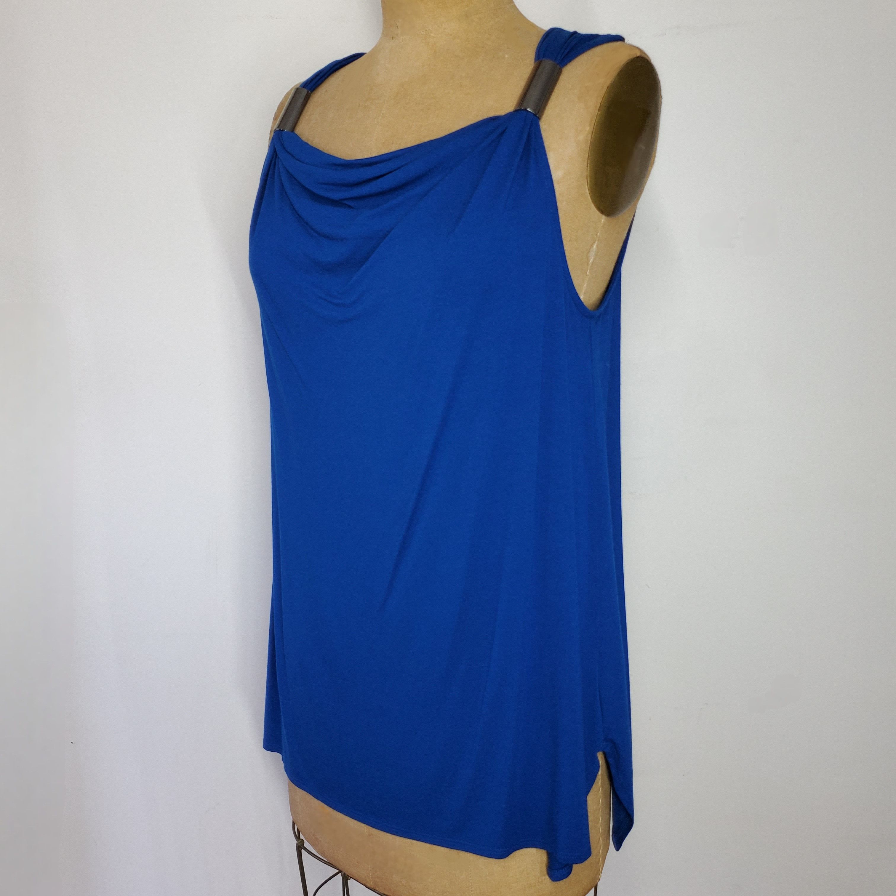 Kenneth Cole Kenneth Cole Size M Cami Tank Top Blouse Strap Detail Blue Size M / US 6-8 / IT 42-44 - 2 Thumbnail
