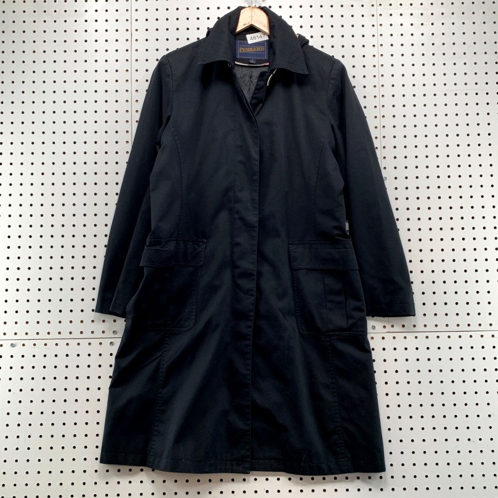 Pendleton Pendleton Trench Coat Womens Medium Black Nova Plaid Liner Hooded Canvas Size M / US 6-8 / IT 42-44 - 2 Thumbnail