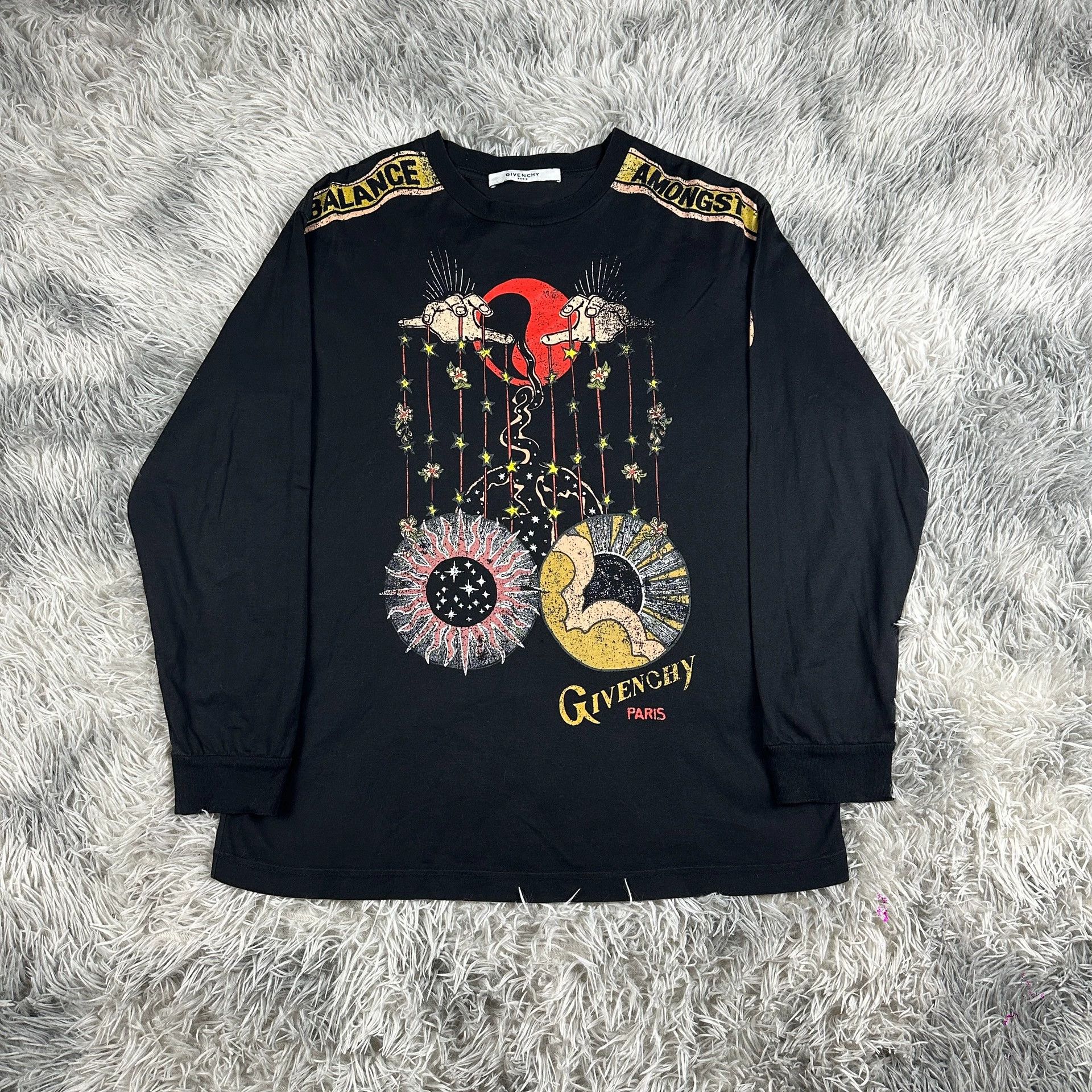 Givenchy givenchy black printed long sleeve t-shirt Size US M / EU 48-50 / 2 - 1 Thumbnail