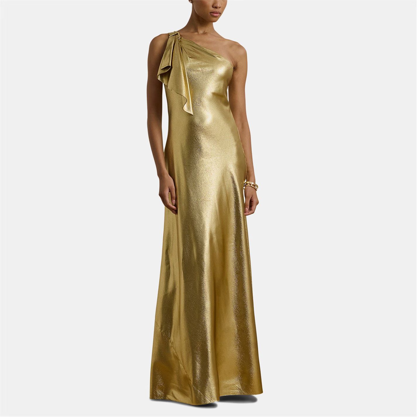 Lauren Ralph Lauren o1g2r1mq0825 Elzira Gown in Gold Size M / US 6-8 / IT 42-44 - 2 Thumbnail