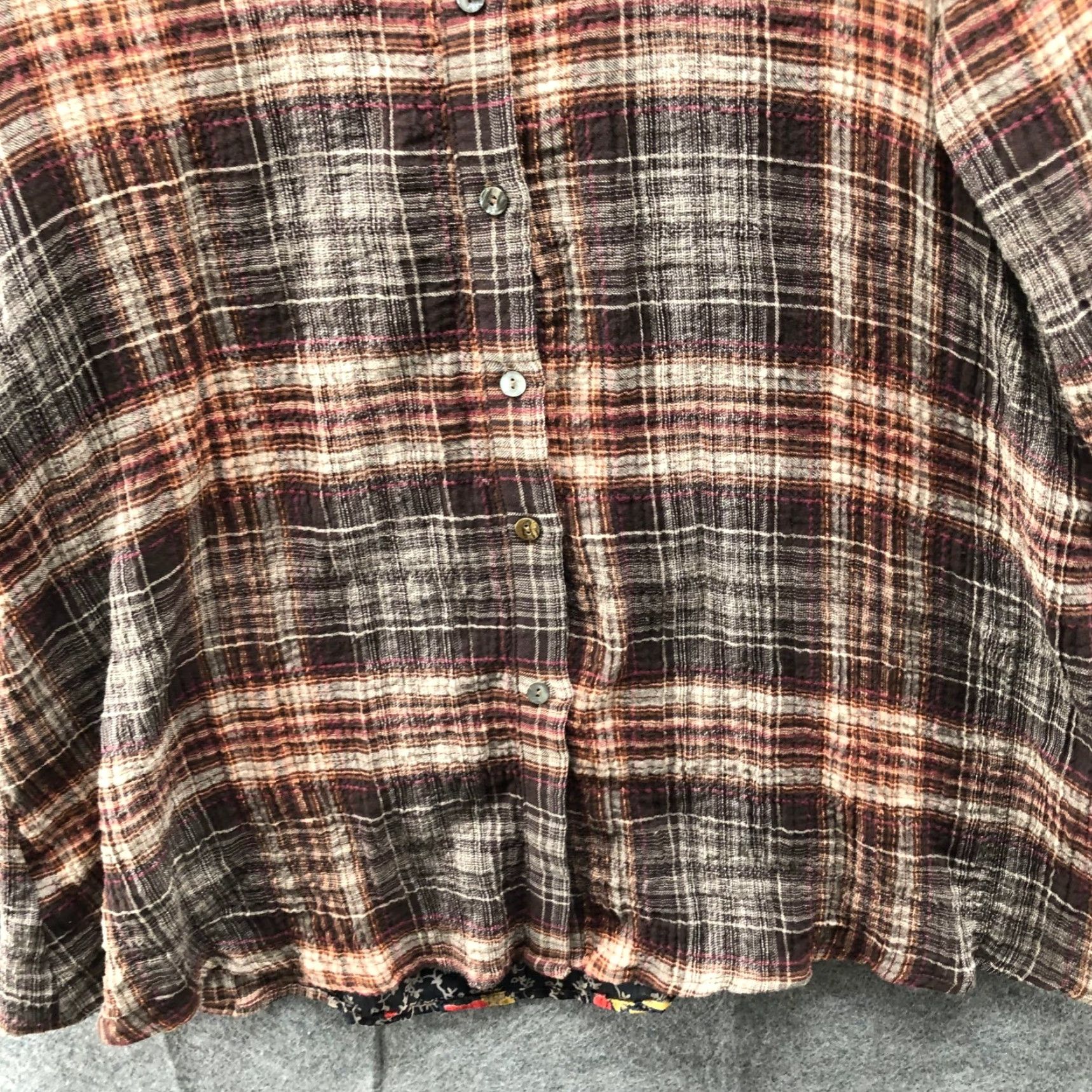 Vintage **Oddi Plaid Button Down Shirt Women's Long Sleeve Brown L** User: **Oddi Plaid Button Down Shirt Women's Long Sleeve Brown Size L** Size L / US 10 / IT 46 - 7 Thumbnail