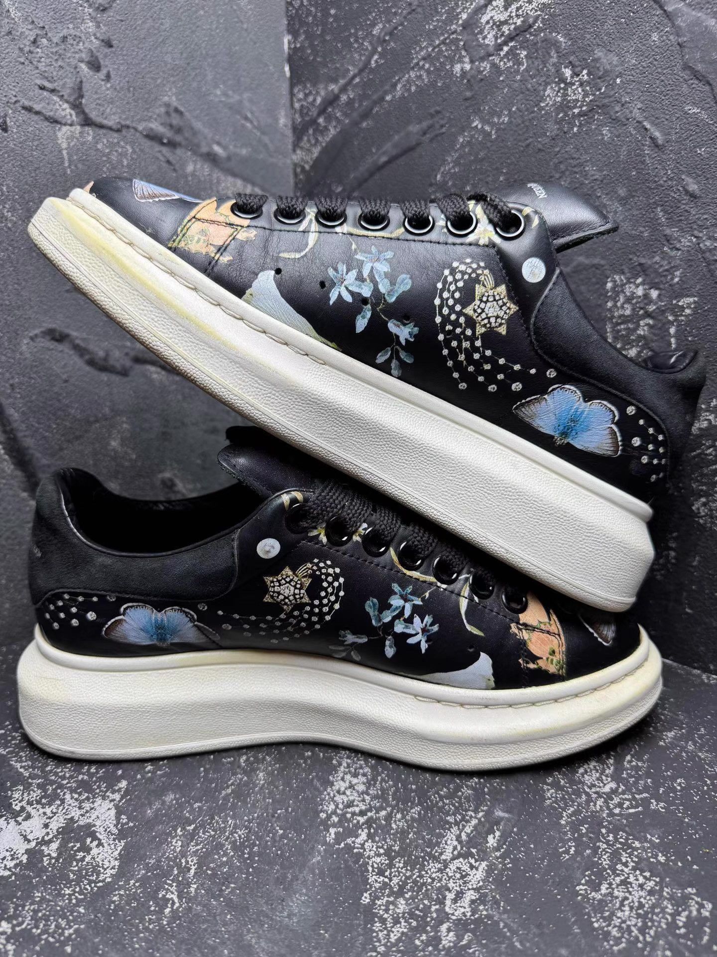 Alexander McQueen Alexander McQueen BlackLimitedEdition Platform Sneakers Q10 Size US 8 / IT 38 - 5 Thumbnail