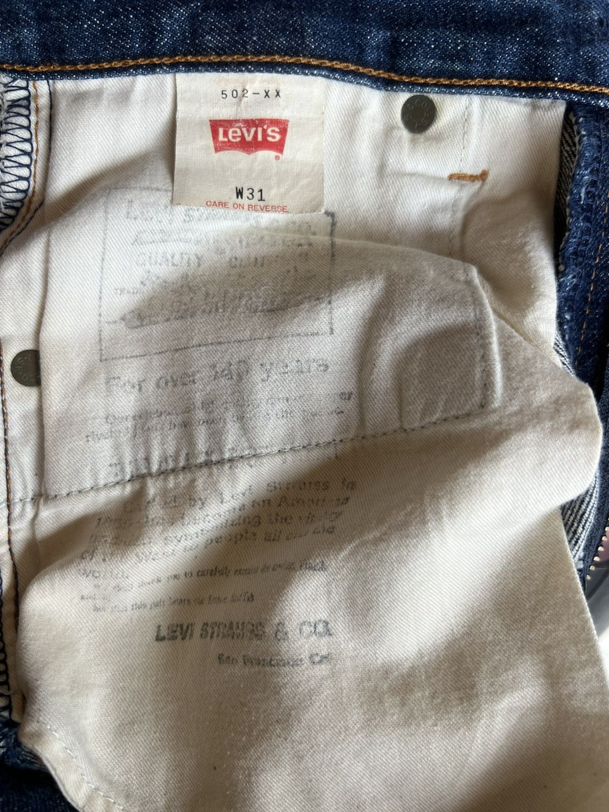 Levi's Vintage 1997 Levi’s 502 XX Big E Denim Selvedge Jeans Size US 30 / EU 46 - 24 Thumbnail