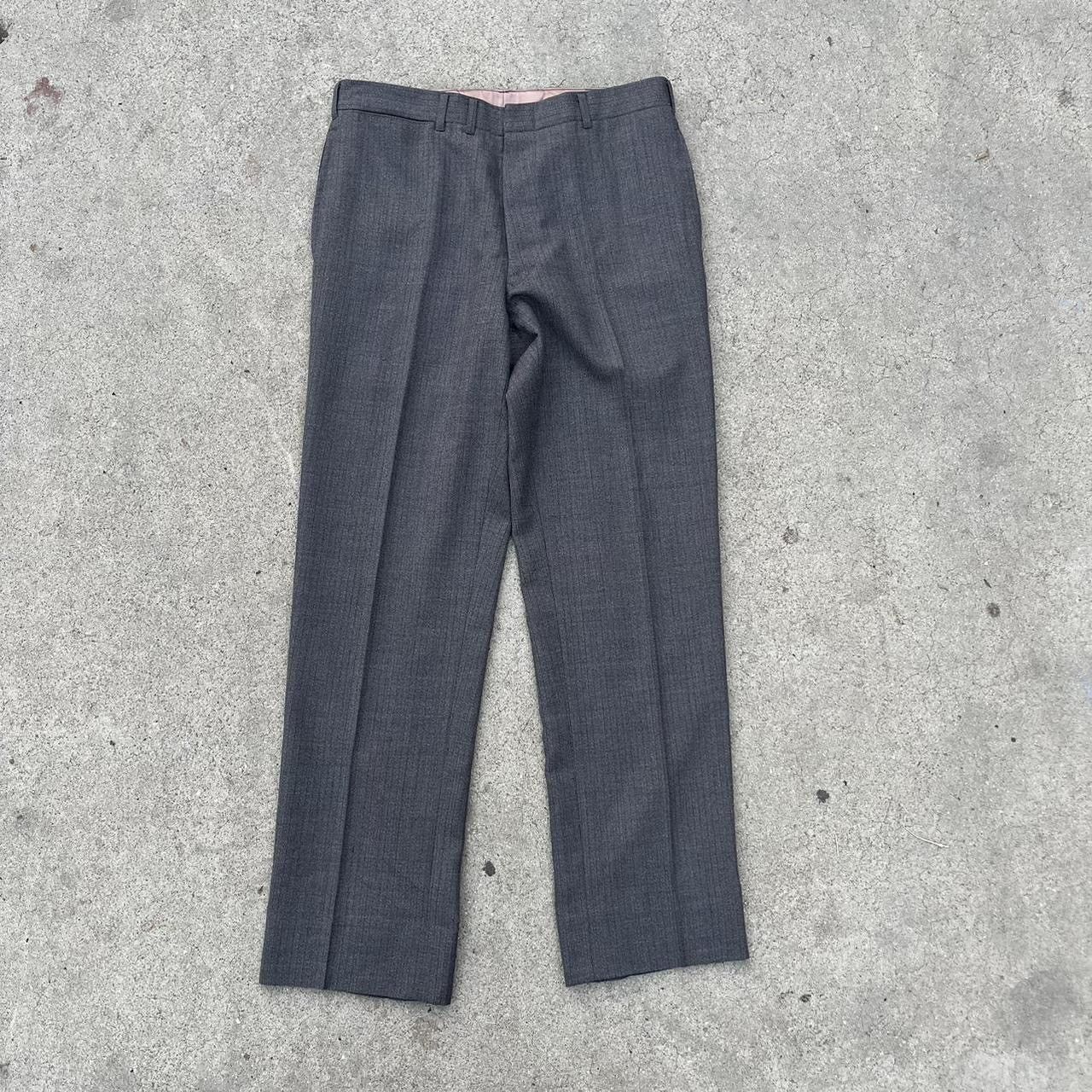 Vintage Vintage 50s 60s dark grey rockabilly pinstriped trousers Size US 32 / EU 48 - 1 Thumbnail