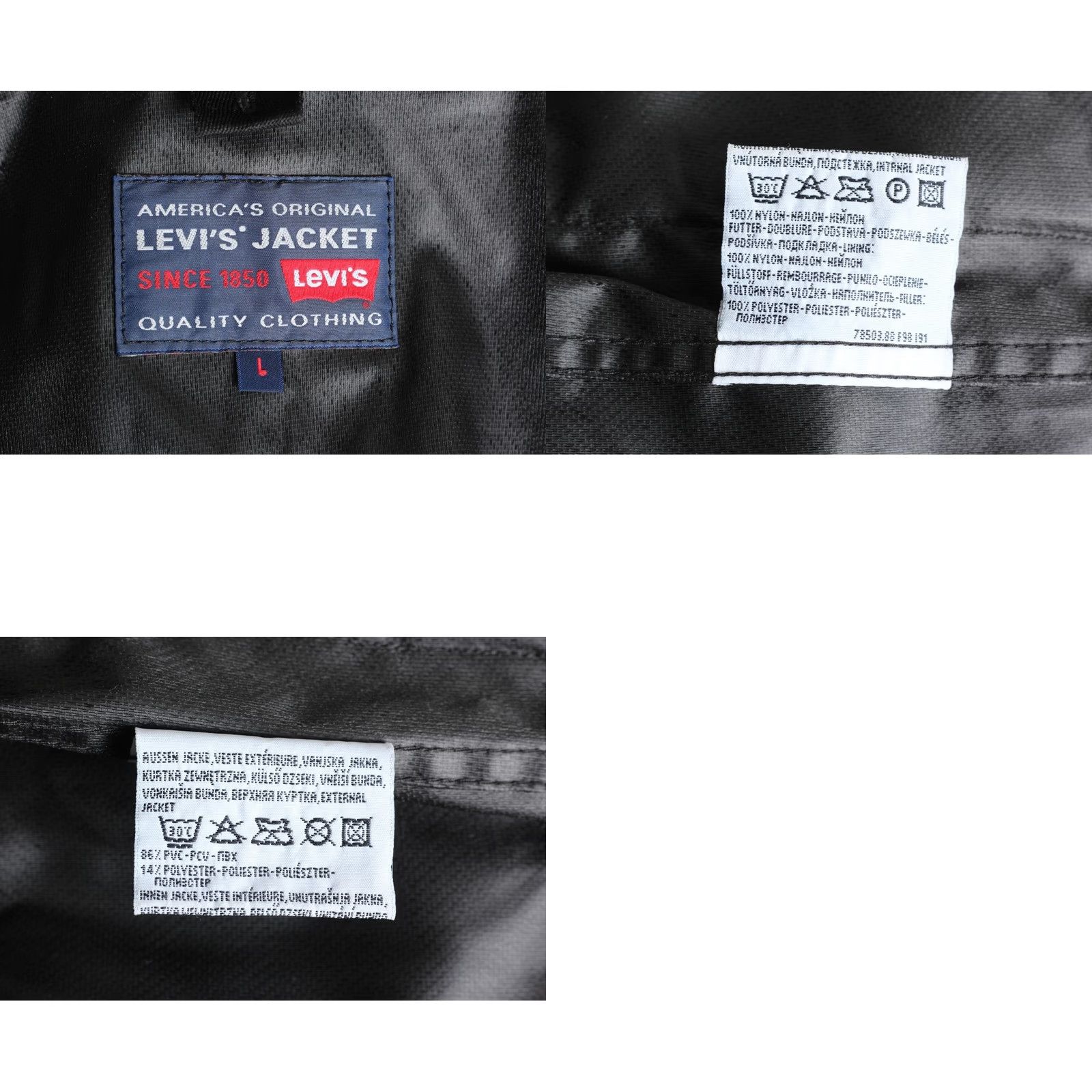 Levi's LEVI’S Black PVC Coated Jacket Men Size L MJ3926 Size US L / EU 52-54 / 3 - 8 Thumbnail