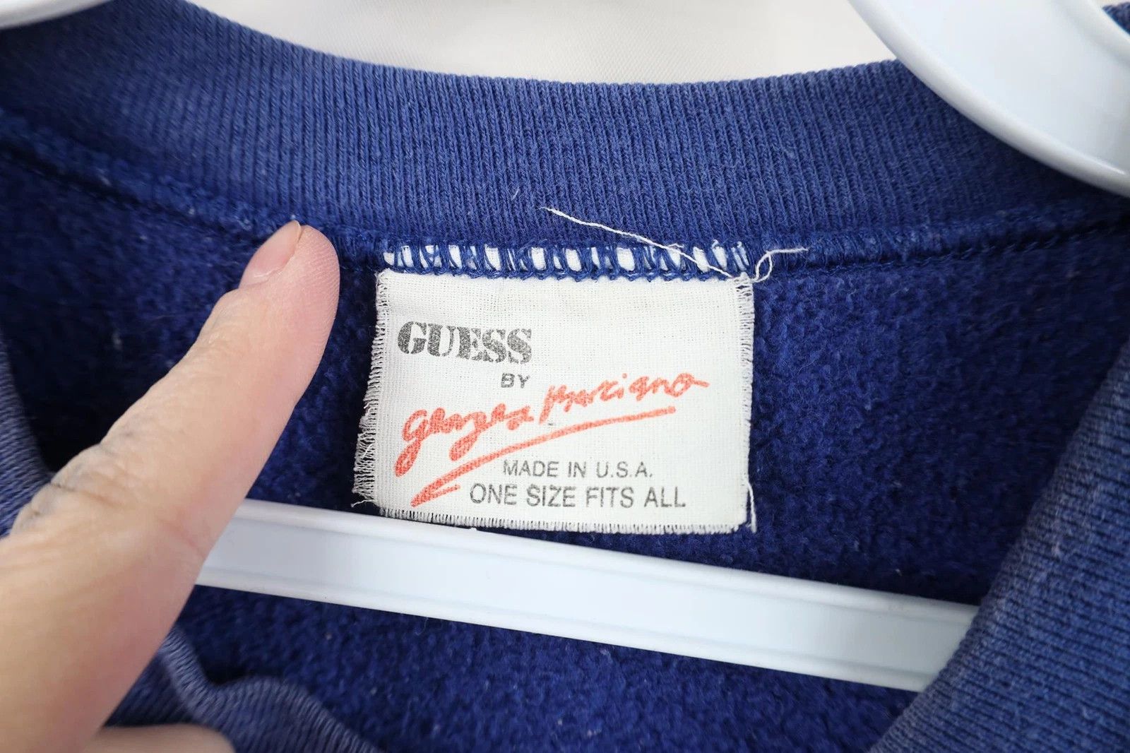 Guess Vintage 80s Georges Marciano Guess Sweatshirt Blue USA Size ONE SIZE - 8 Thumbnail