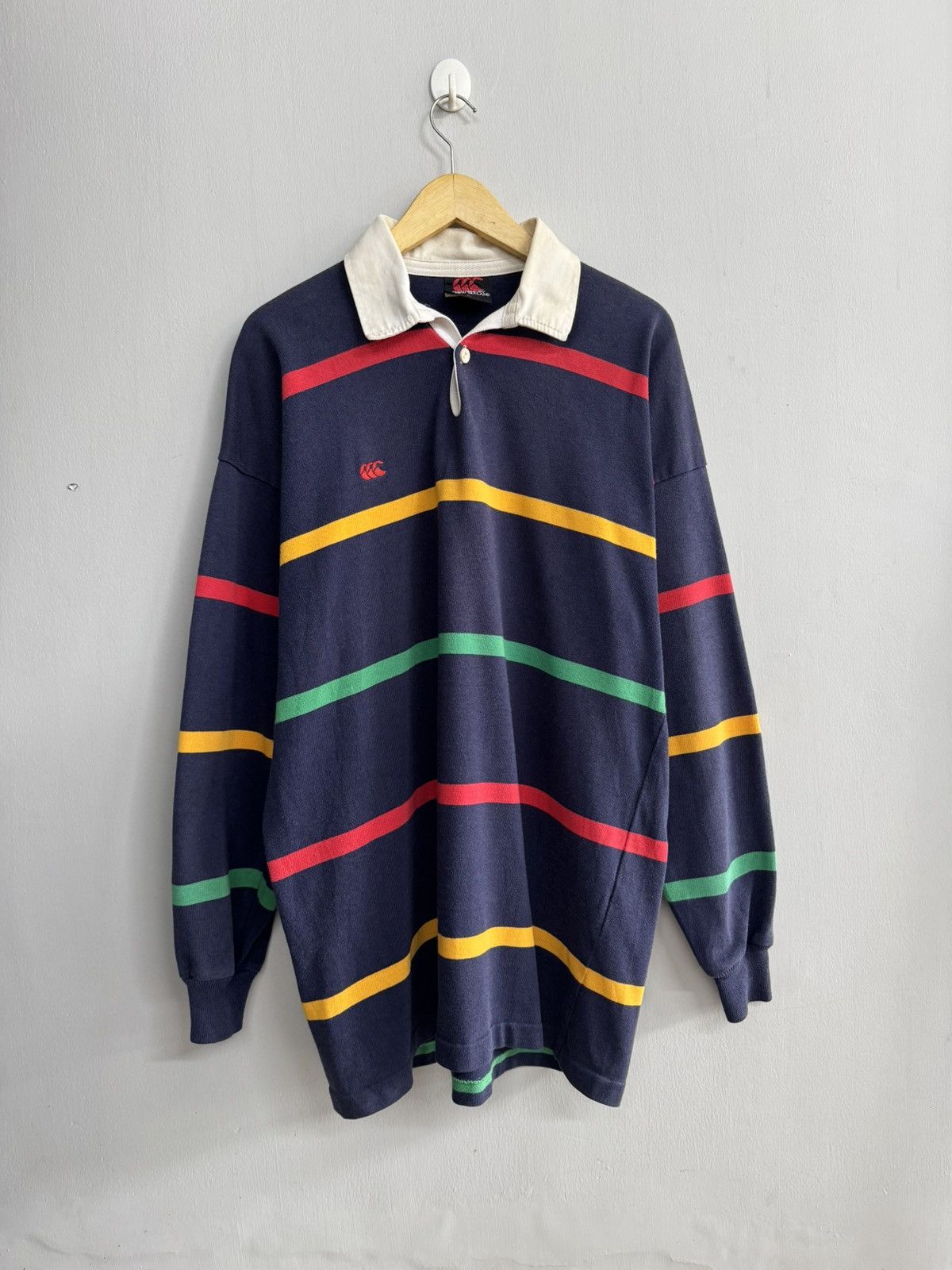 Canterbury of New Zealand VINTAGE CANTERBURY OF NEW ZEALAND RUGBY STRIPE LONG SHIRT Size US XL / EU 56 / 4 - 1 Thumbnail