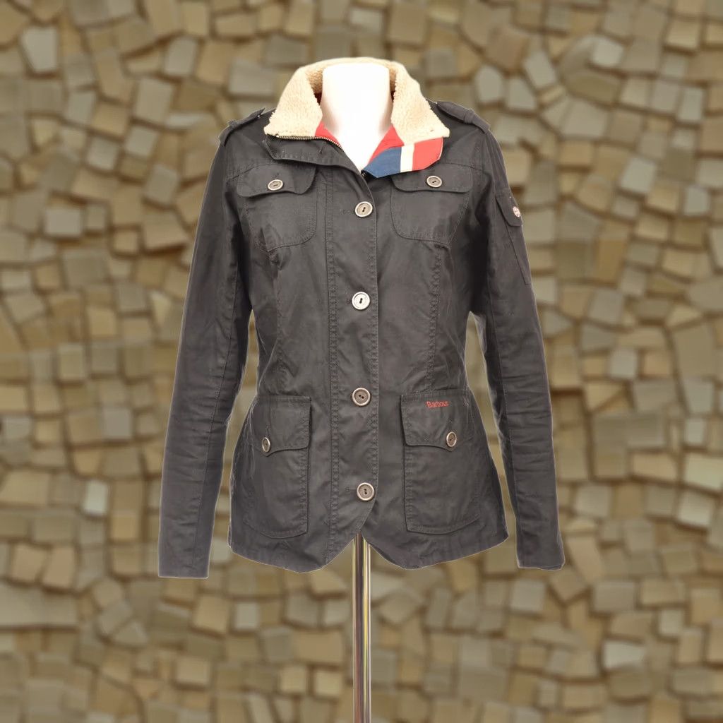Barbour Barbour Compass Wax Jacket LWX0431BK71 Size UK 12 Women Black Rain Coat DDP Size XL / US 12-14 / IT 48-50 - 1 Thumbnail