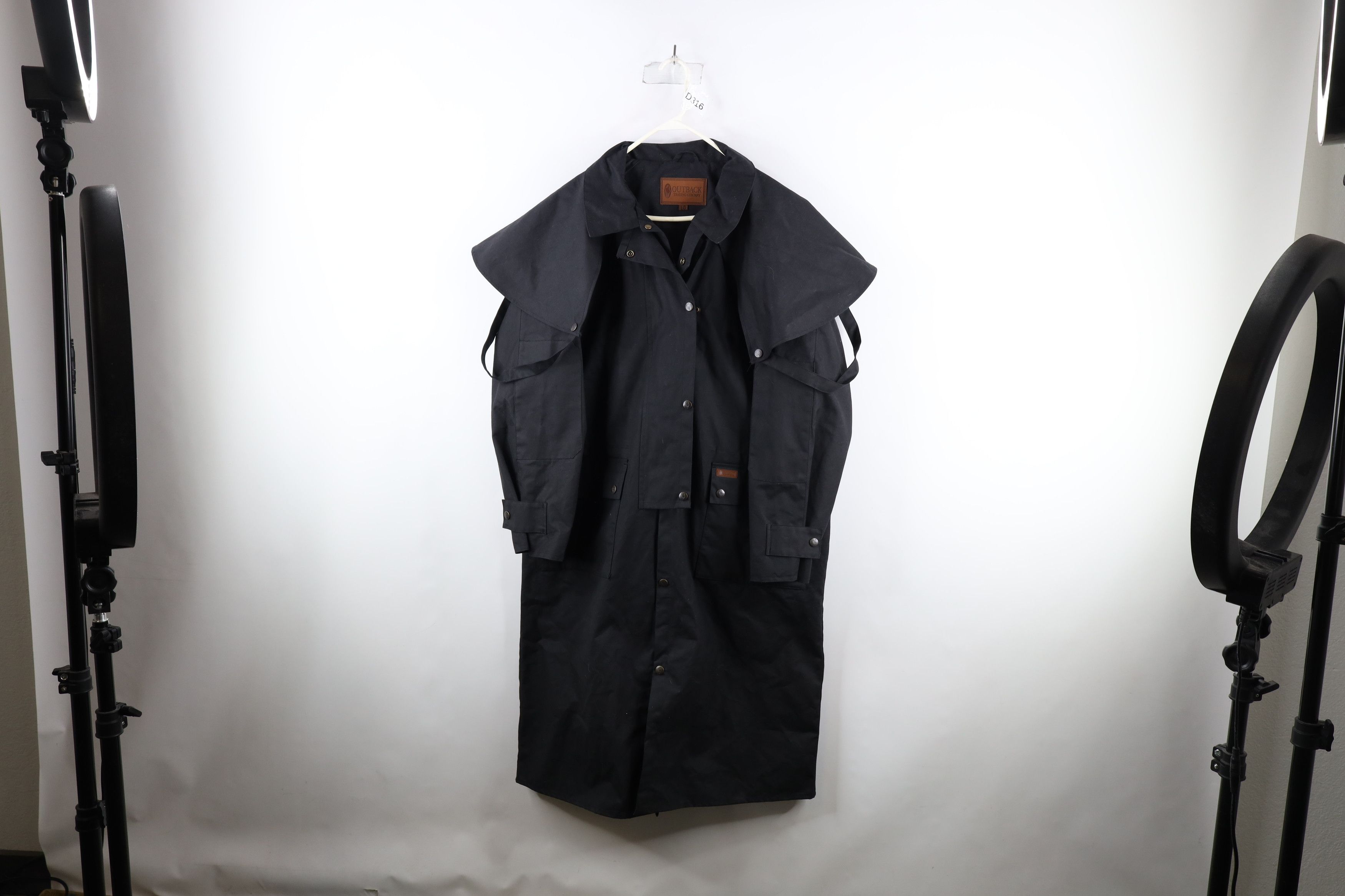 Vintage Streetwear Full Button Western Duster Jacket Black