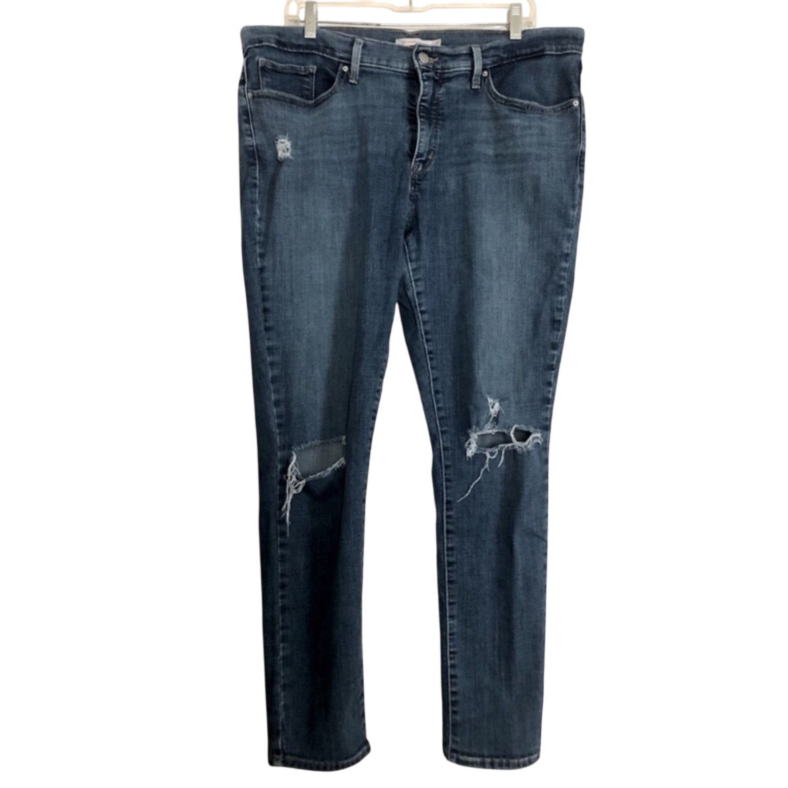 Levi's Levi's Jeans Shaping Skinny Distress Blue Denim Jeans Pants Size 34" / US 12 / IT 48 - 1 Thumbnail
