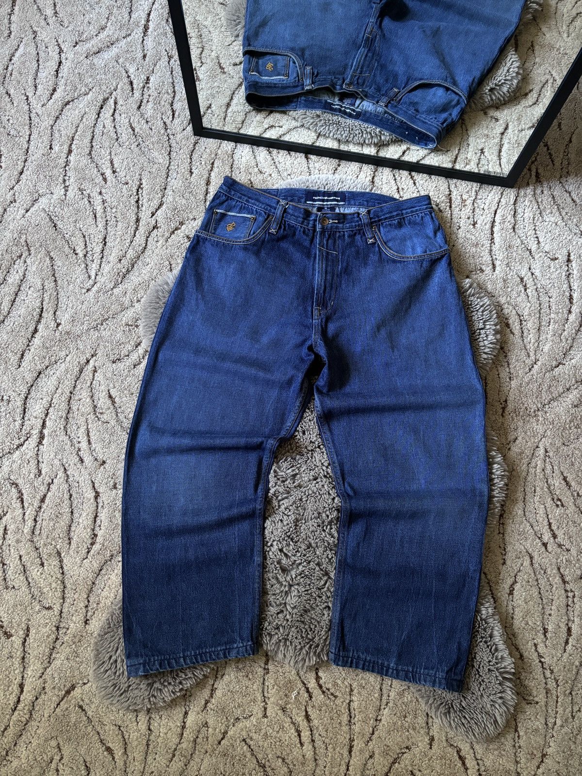 Rocawear × Vintage Rocawear jeans Y2K Baggy Skater Wide Leg denim pants Size US 38 / EU 54 - 2 Thumbnail
