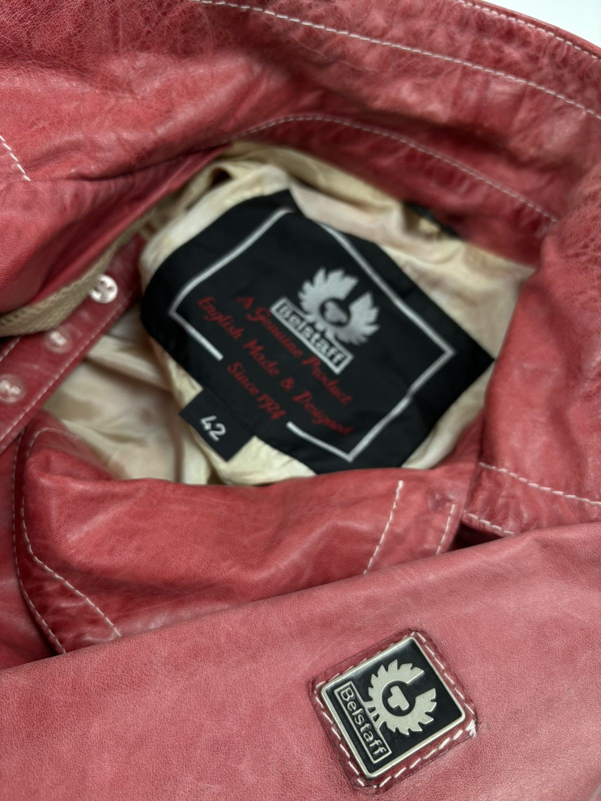 Belstaff RARE VTG BELSTAFF 'The Aviator' Leather Red Jacket Biker Coat Flight Bomber 42 Size M / US 6-8 / IT 42-44 - 17 Thumbnail