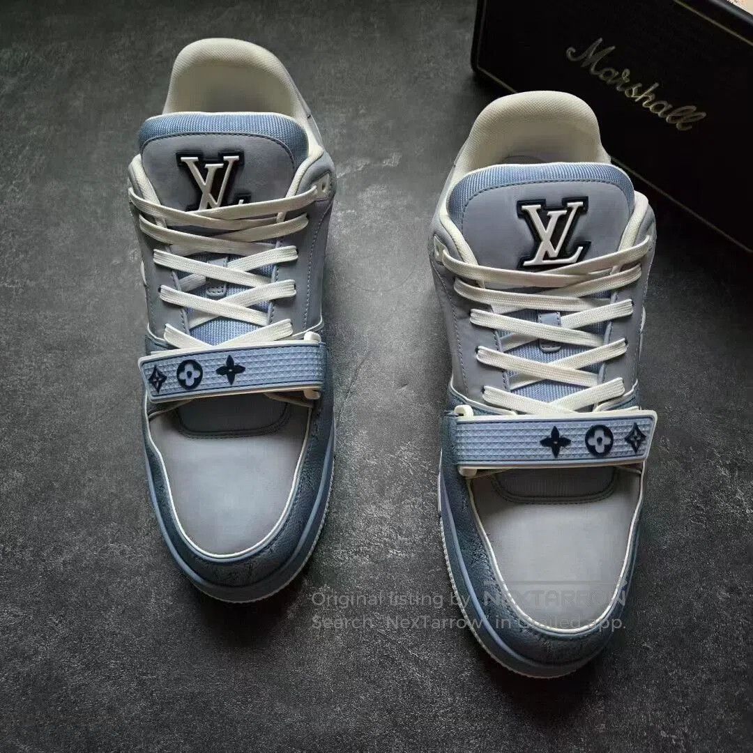 Louis Vuitton louis vuitton lv trainer blue and white sneakers. Size US 9 / EU 42 - 3 Thumbnail