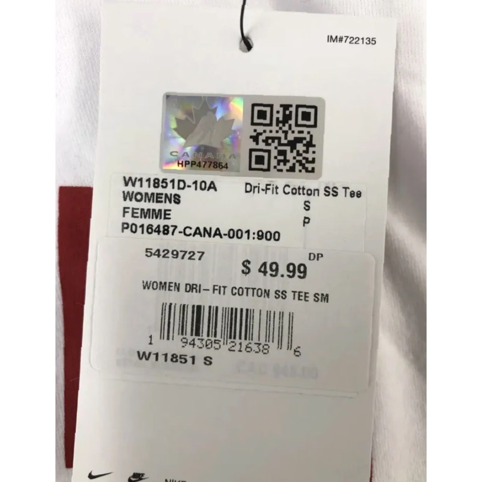 Nike NEW Nike DriFit Team Canada Red Maple Leaf Short Sleeve White Shirt S Womens Canada Size S / US 4 / IT 40 - 7 Thumbnail