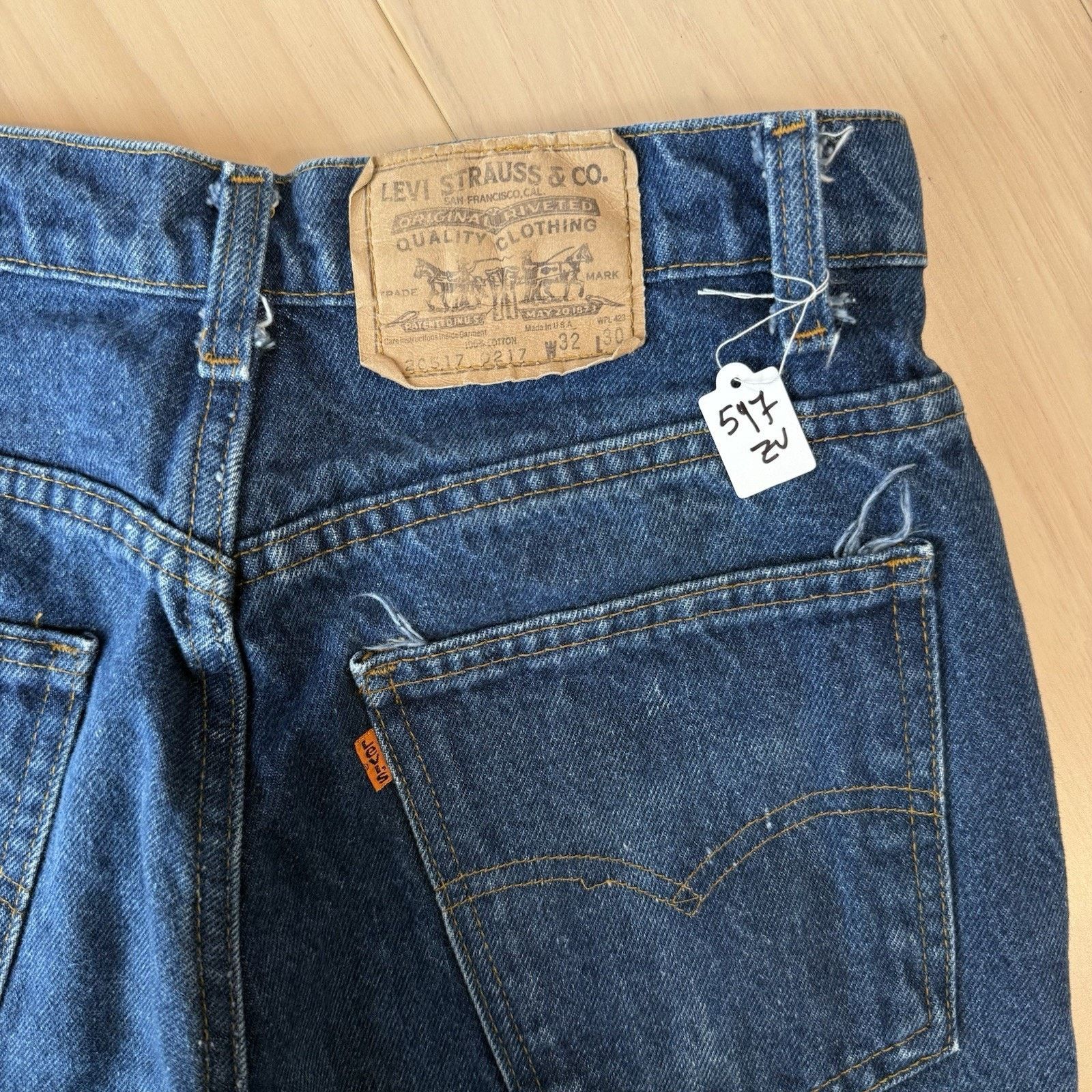 Levi's Vintage Levis 517 Jeans 29 Blue 80s Denim Made in USA Boot Size US 29 - 9 Thumbnail
