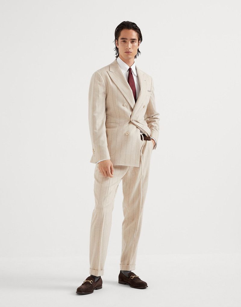 Brunello Cucinelli o1w1db10226 Suit Type Jacket in Light Beige Size US S / EU 44-46 / 1 - 1 Thumbnail