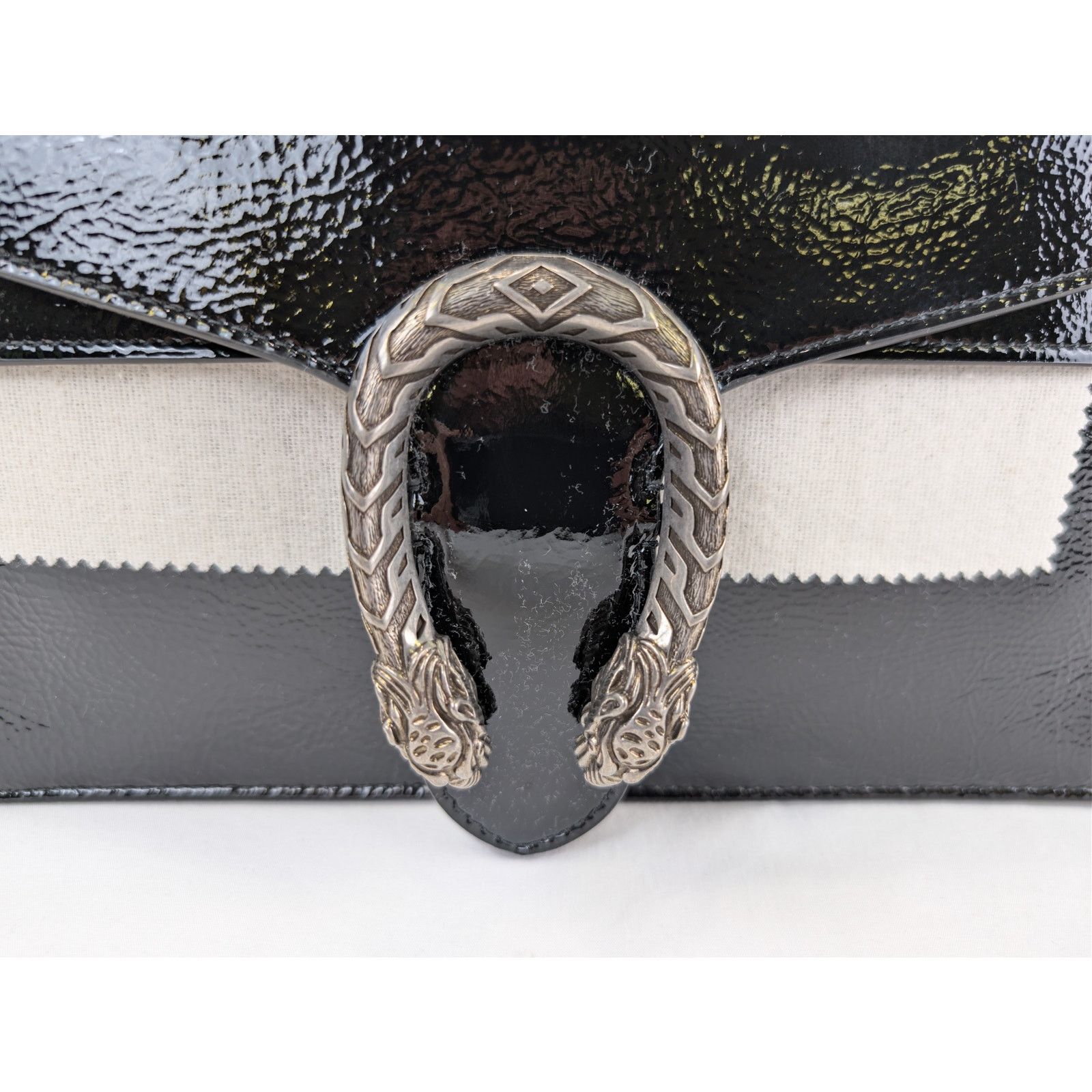 Gucci o1rshd1 Dionysus Shoulder Bag in black Patent Calf Leather Size ONE SIZE - 2 Thumbnail