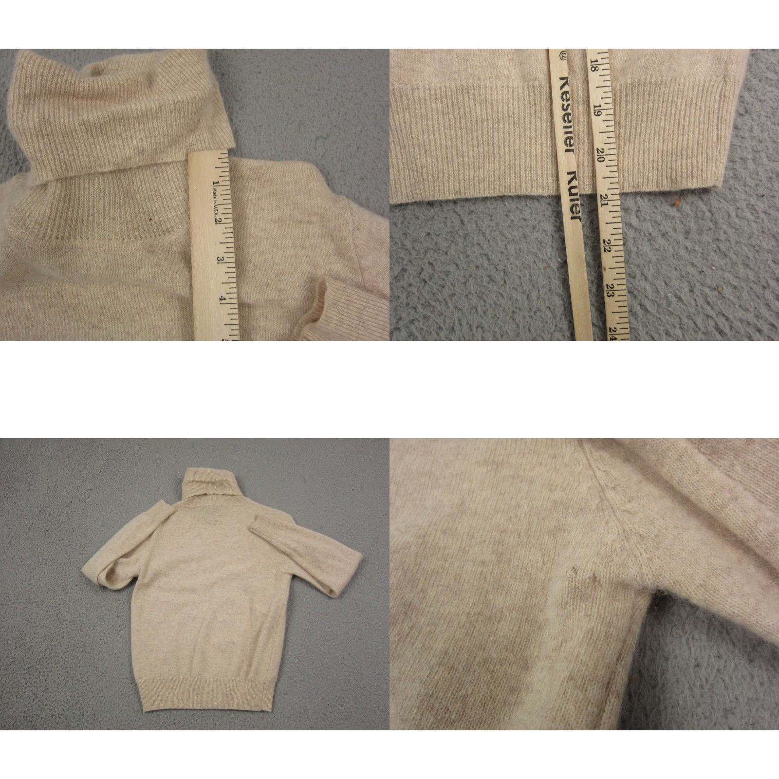 Evan Picone VINTAGE Evan Picone Sweater Women PL Turtleneck Wool Angora Ivory 90s Pullover, Knit, Long Sleeve, Petite, Casual, Regular Mens/Girls Size L / US 10 / IT 46 - 8 Thumbnail