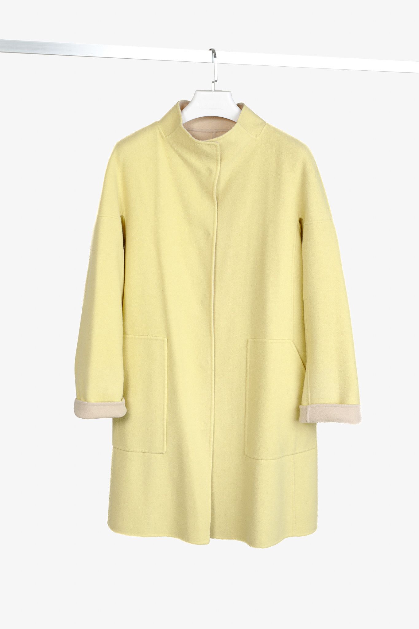 Max Mara Max Mara Weekend Reversible Beige & Yellow Wool-Blend Coat Size XL / US 12-14 / IT 48-50 - 19 Thumbnail