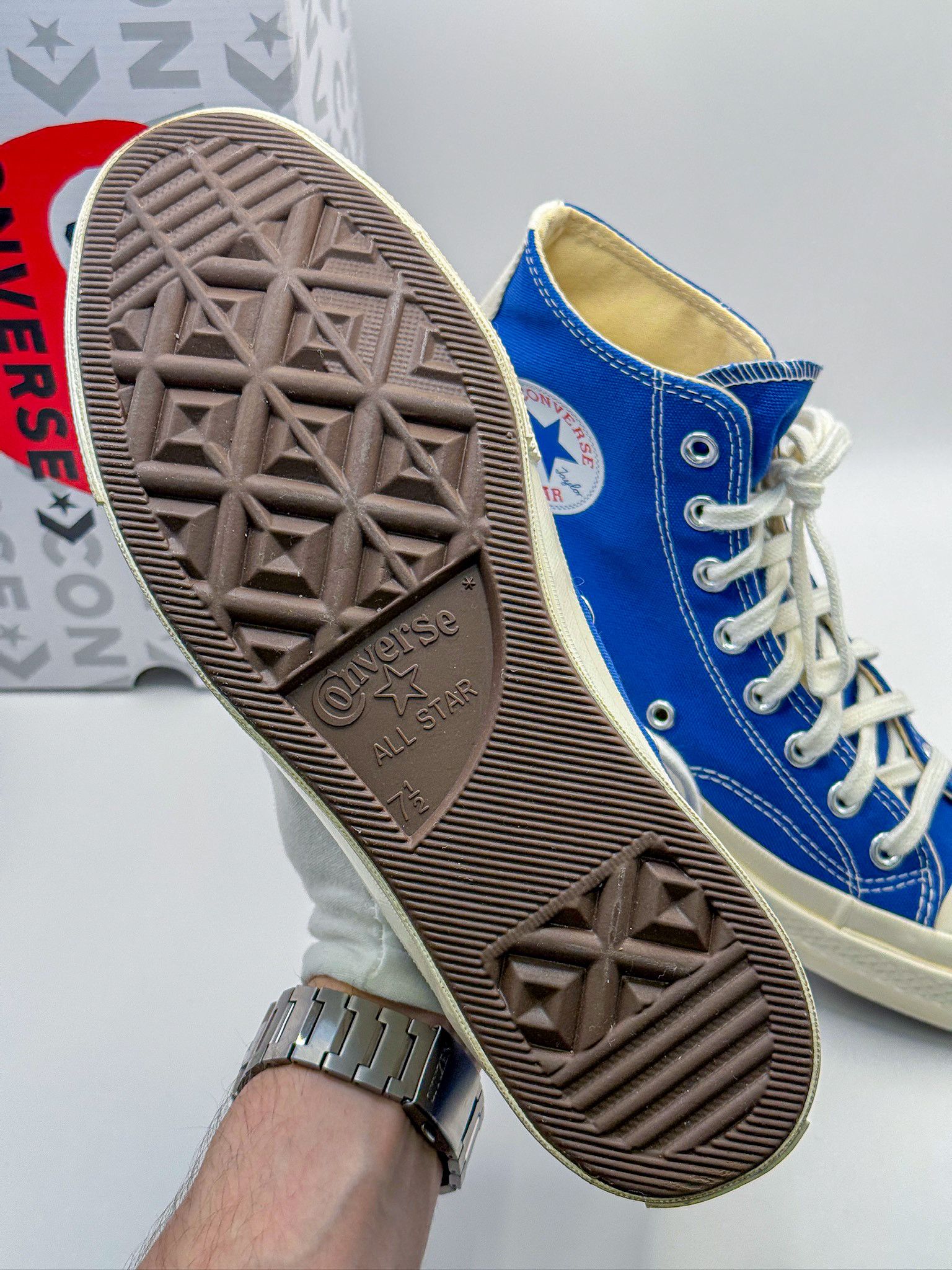 Comme des Garcons PLAY × Converse Converse x Comme des Garçons PLAY Chuck 70 High Blue Quartz Size US 8 / EU 41 - 14 Thumbnail