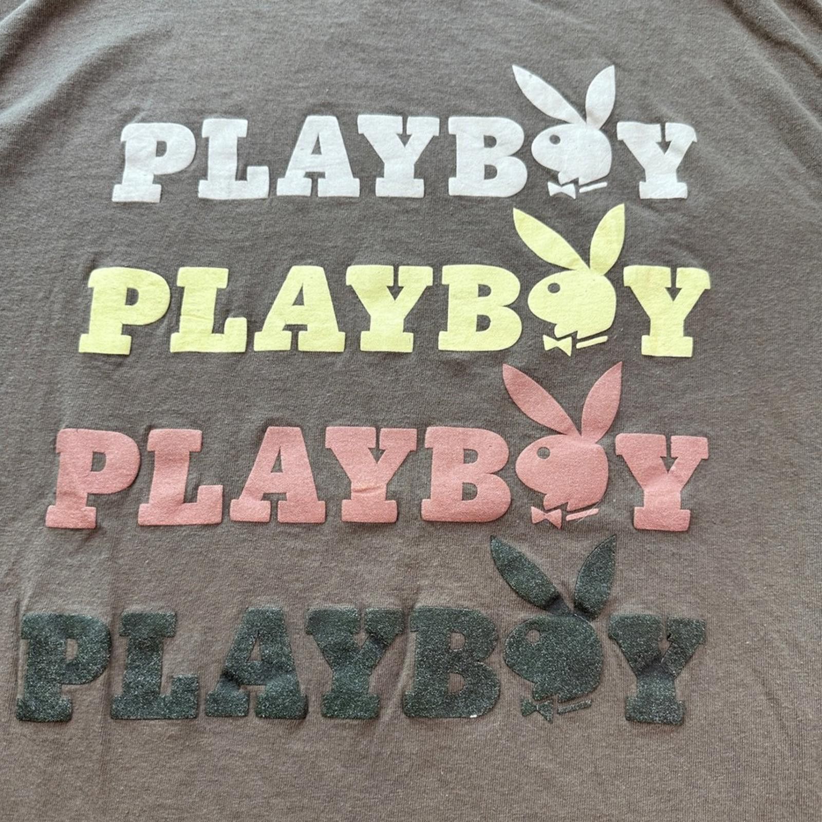 Playboy Playboy Bunny Logo T Shirt Mens M Olive Multiple Stacked Size US M / EU 48-50 / 2 - 4 Thumbnail