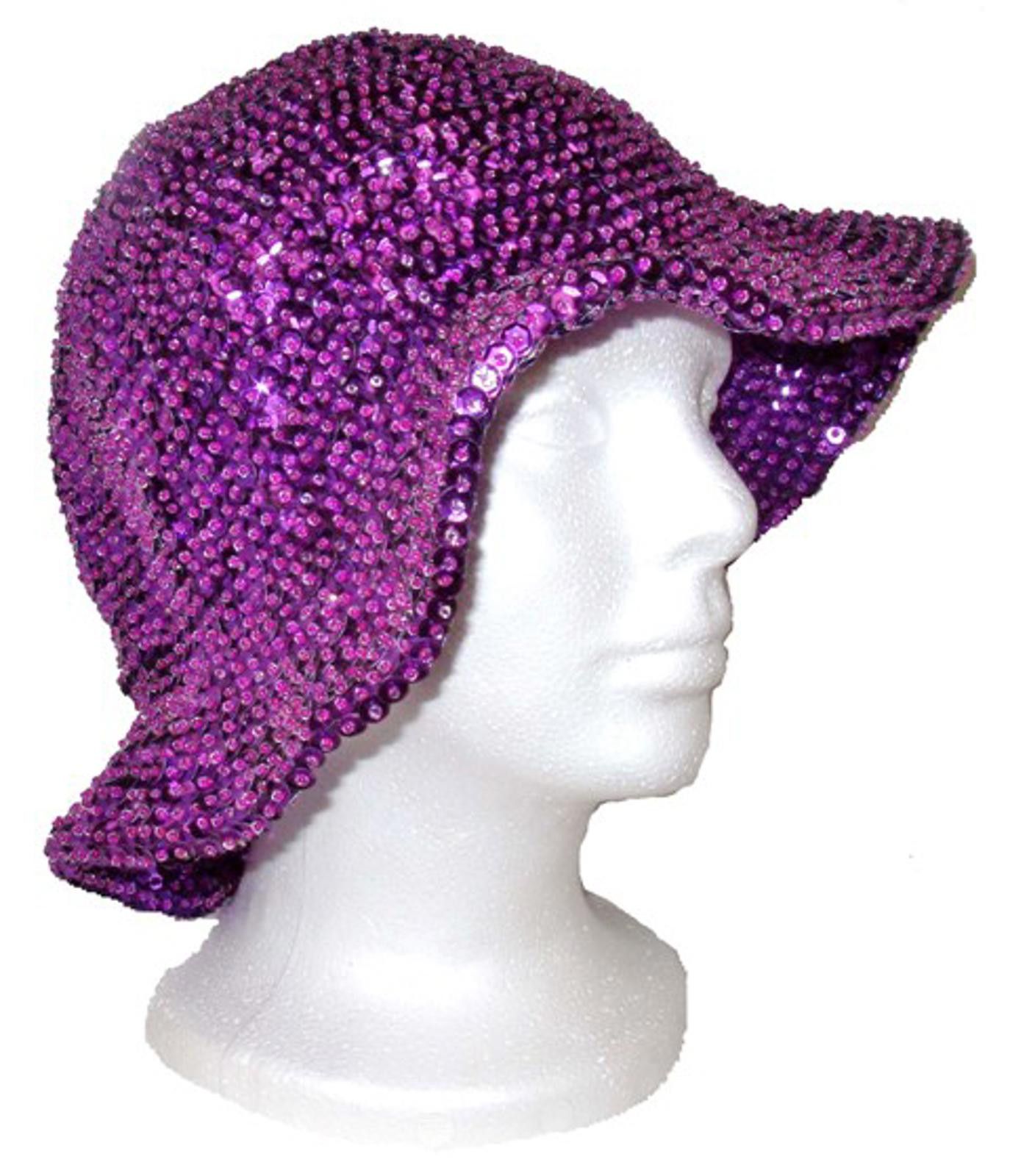 Designer Sequin Flipper Hat Purple Size ONE SIZE - 1 Preview