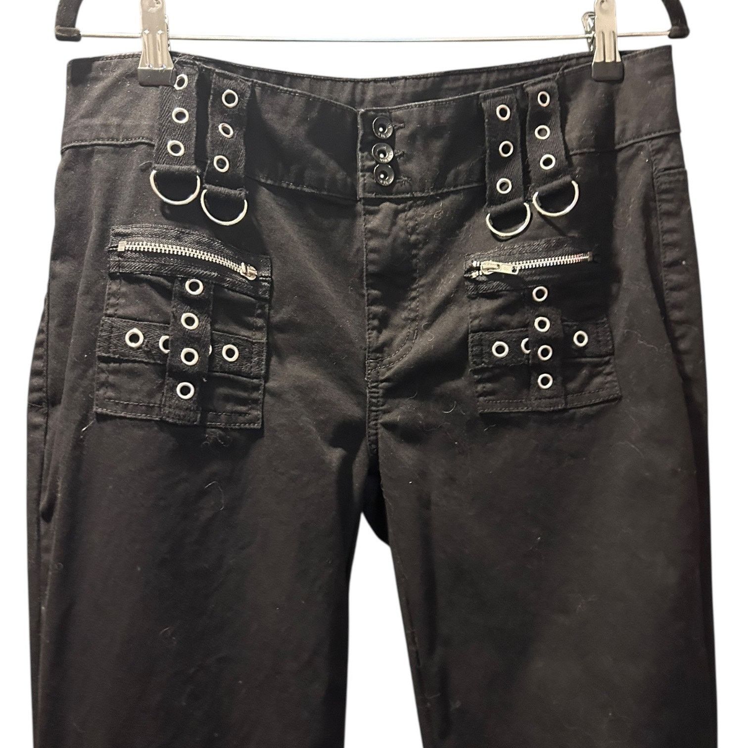 Hot Topic Hot Topic black zipper flare pants size 9 goth punk Size 30" / US 8 / IT 44 - 2 Thumbnail