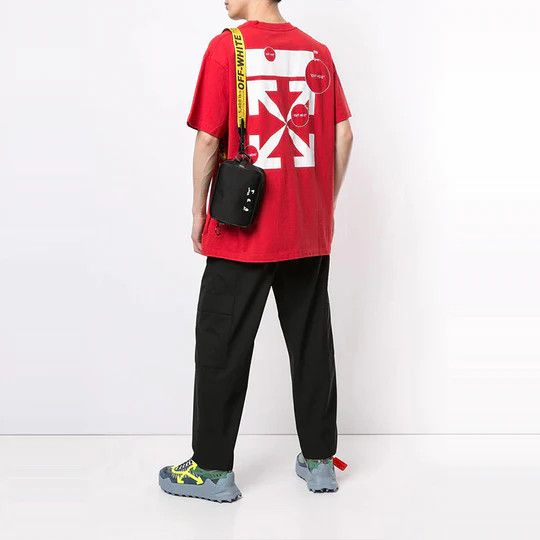 Off-White Red Cut Here Arrows Logo Oversized T-Shirt Size US M / EU 48-50 / 2 - 2 Thumbnail
