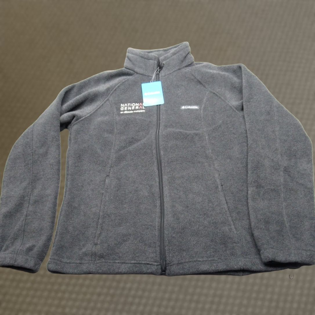 Logo 7 Columbia Jacket Women Large Gray Benton Spring Fleece Full Zip Logo Employee NEW Size L / US 10 / IT 46 - 1 Thumbnail