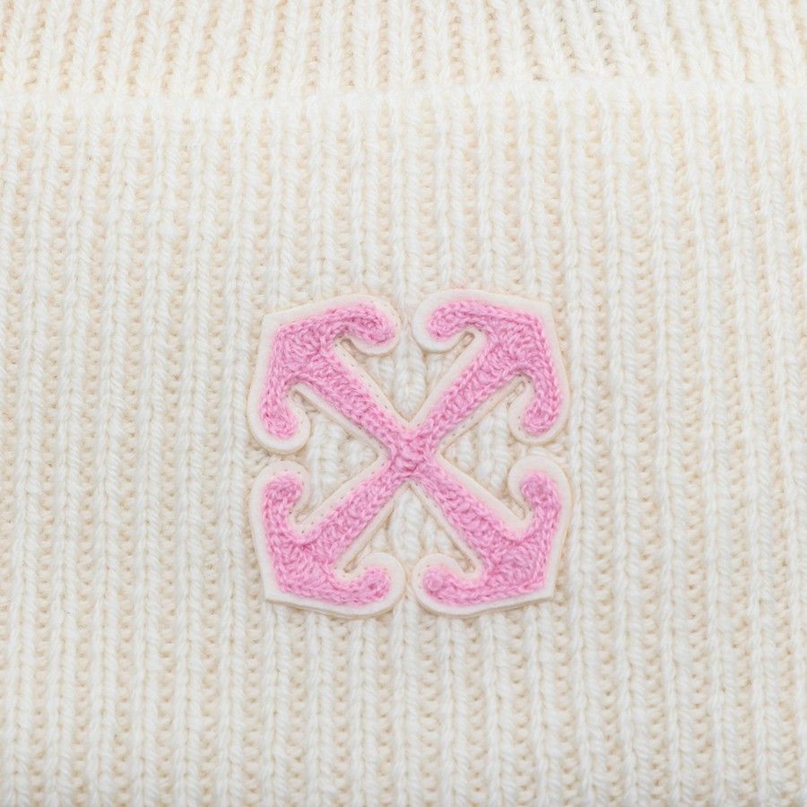 Off-White o1d2blof0924 Size: OS / Wool Cap With Logo in Ivory Size ONE SIZE - 3 Thumbnail