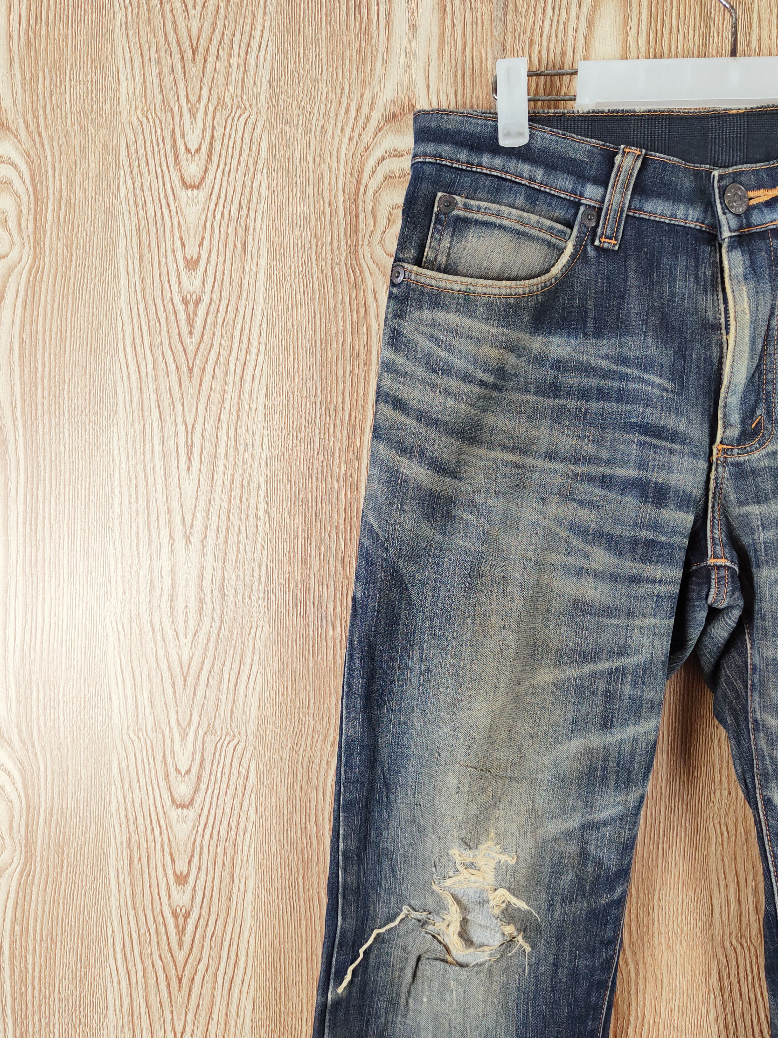 Edwin Edwin Dark Blue Distressed Ripped Jeans #W534 Size US 32 / EU 48 - 3 Thumbnail