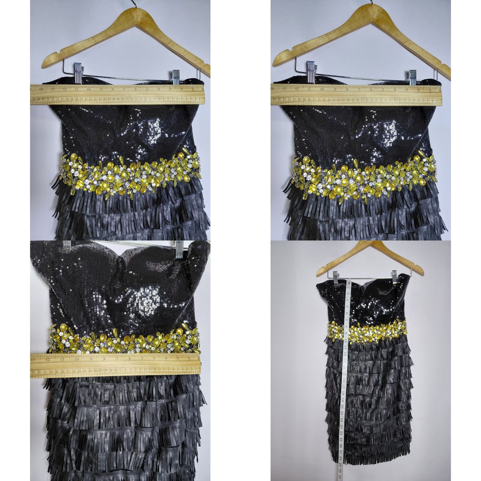 Mac Duggal Mac Duggal Sequin Fringe Dress Black Solid Sleeveless Short Women Size 4 Size 27" / US 4 / IT 40 - 8 Thumbnail
