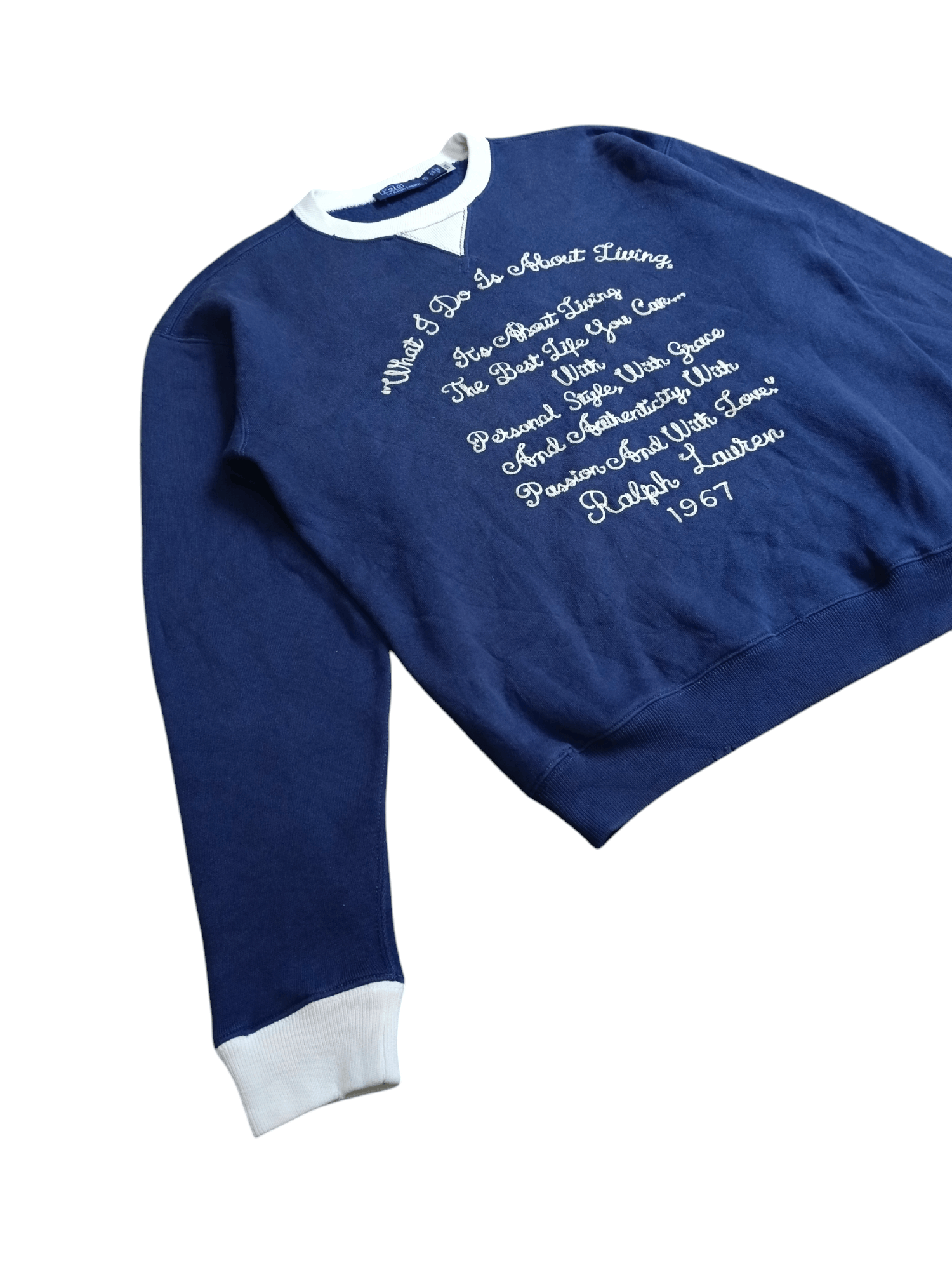 Polo Ralph Lauren Ralph Lauren Chain-Stitched-Quote Fleece Sweatshirt Size XS / US 0-2 / IT 36-38 - 3 Thumbnail