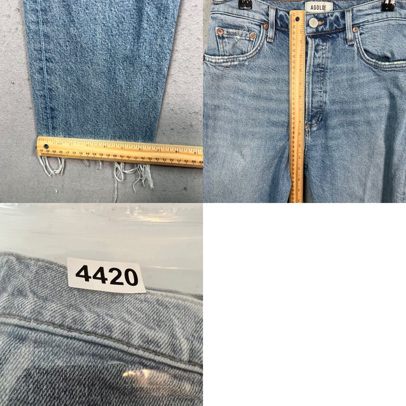 Agolde VINTAGE AGOLDE Jeans Blue 27 High Rise Slim Distressed Denim Womens 27 Inseam 28 Straight Fiber Organic Cotton Blend Distressed 8/10 Size 27" / US 4 / IT 40 - 8 Thumbnail