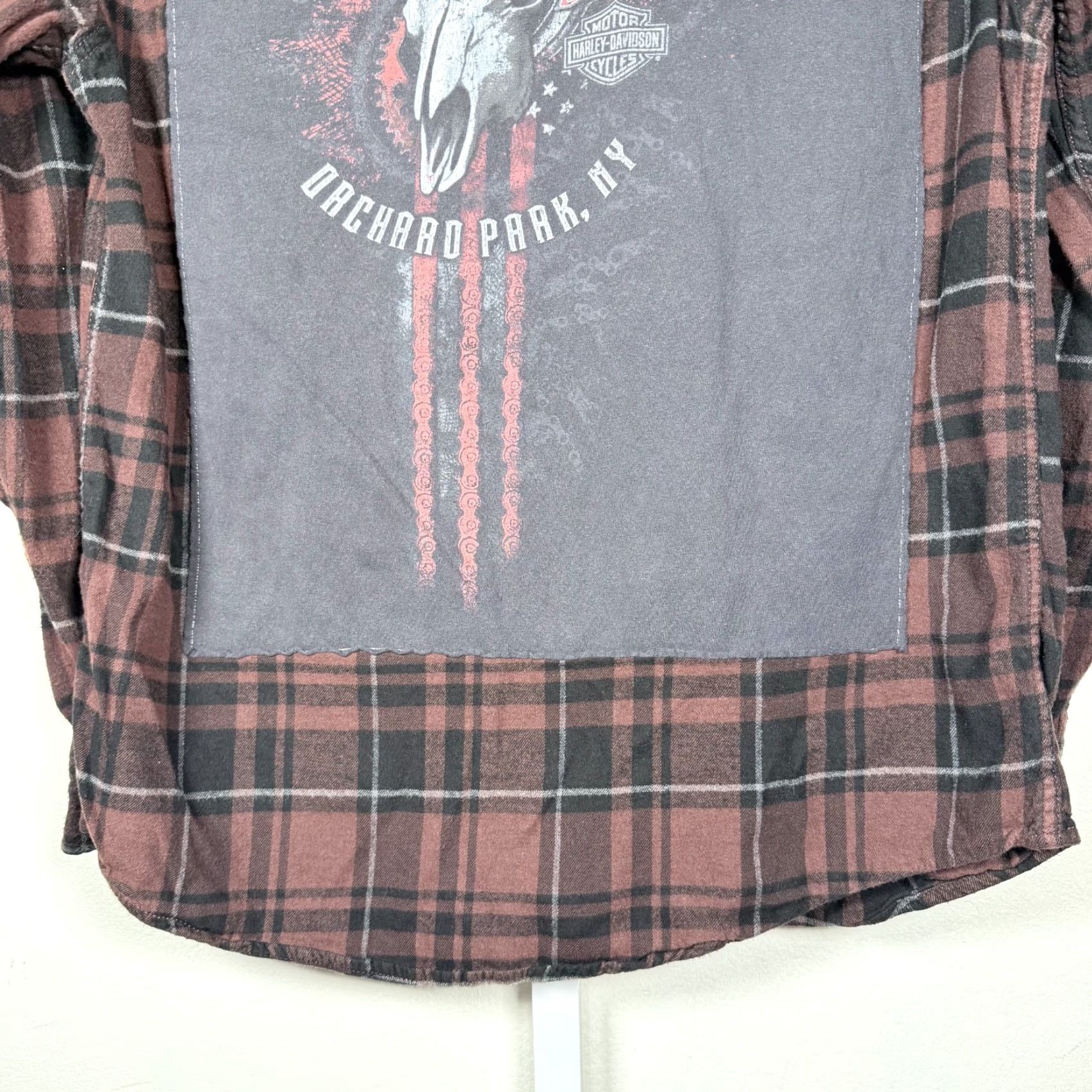 Harley Davidson Harley-Davidson Shirt Mens Large Maroon Black Plaid Flannel Buffalo Shirt Size US L / EU 52-54 / 3 - 6 Thumbnail