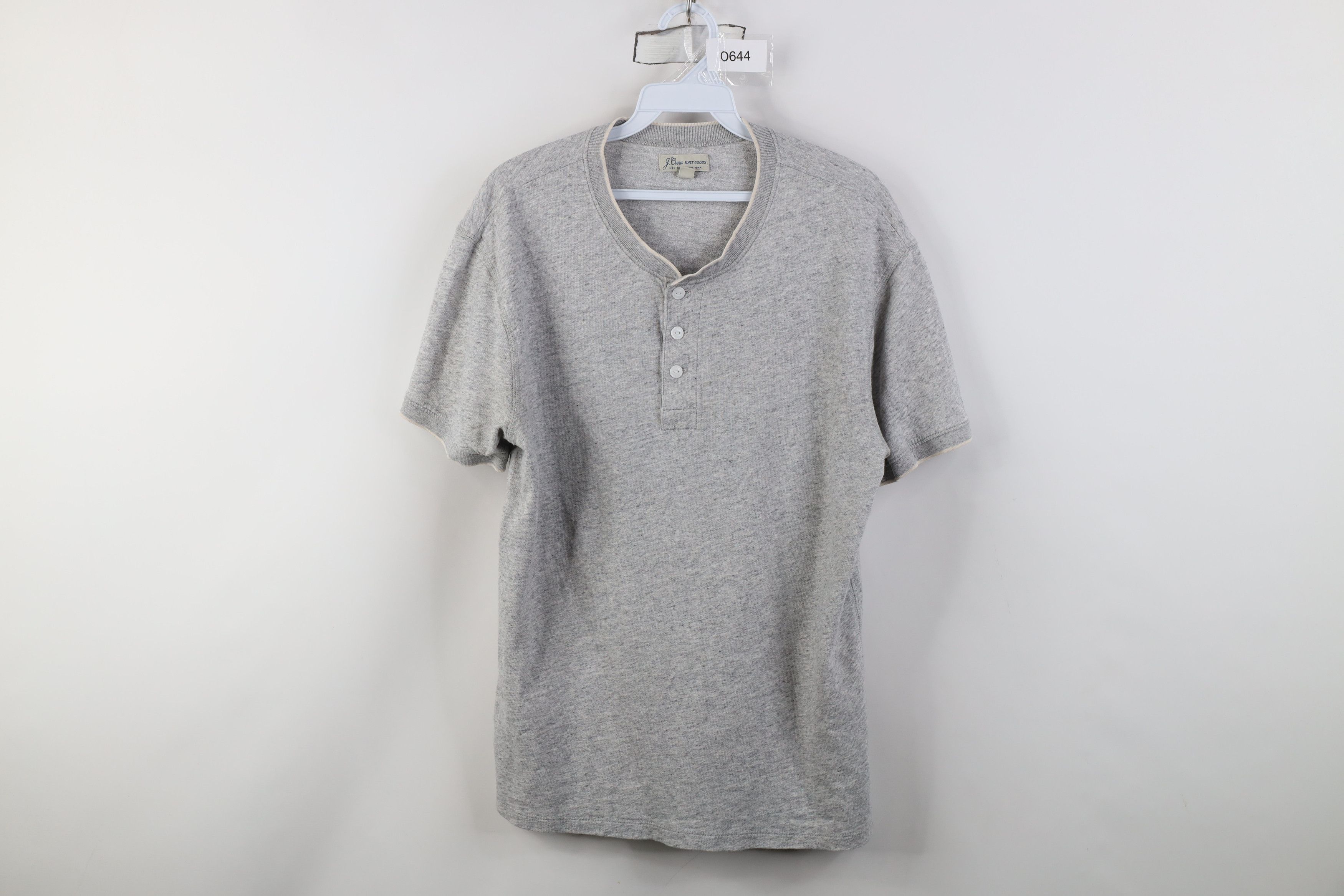 J.Crew J Crew Knit Goods Fit Jersey Cotton Knit Henley T-Shirt Gray Size US M / EU 48-50 / 2 - 1 Thumbnail