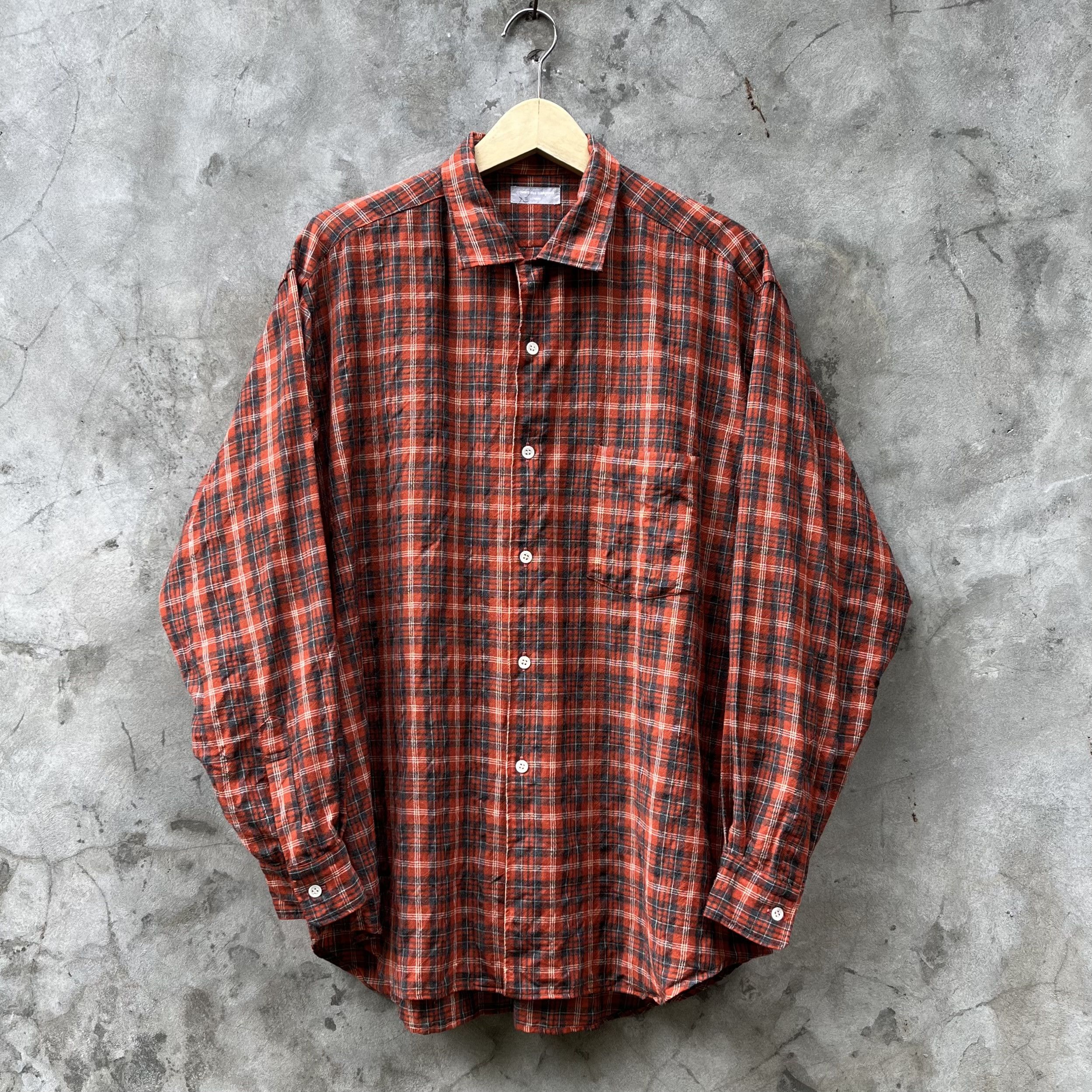 image of Comme Des Garcons x Comme Des Garcons Homme Aw89 Wool Tartan Shirt, Men's (Size Large)